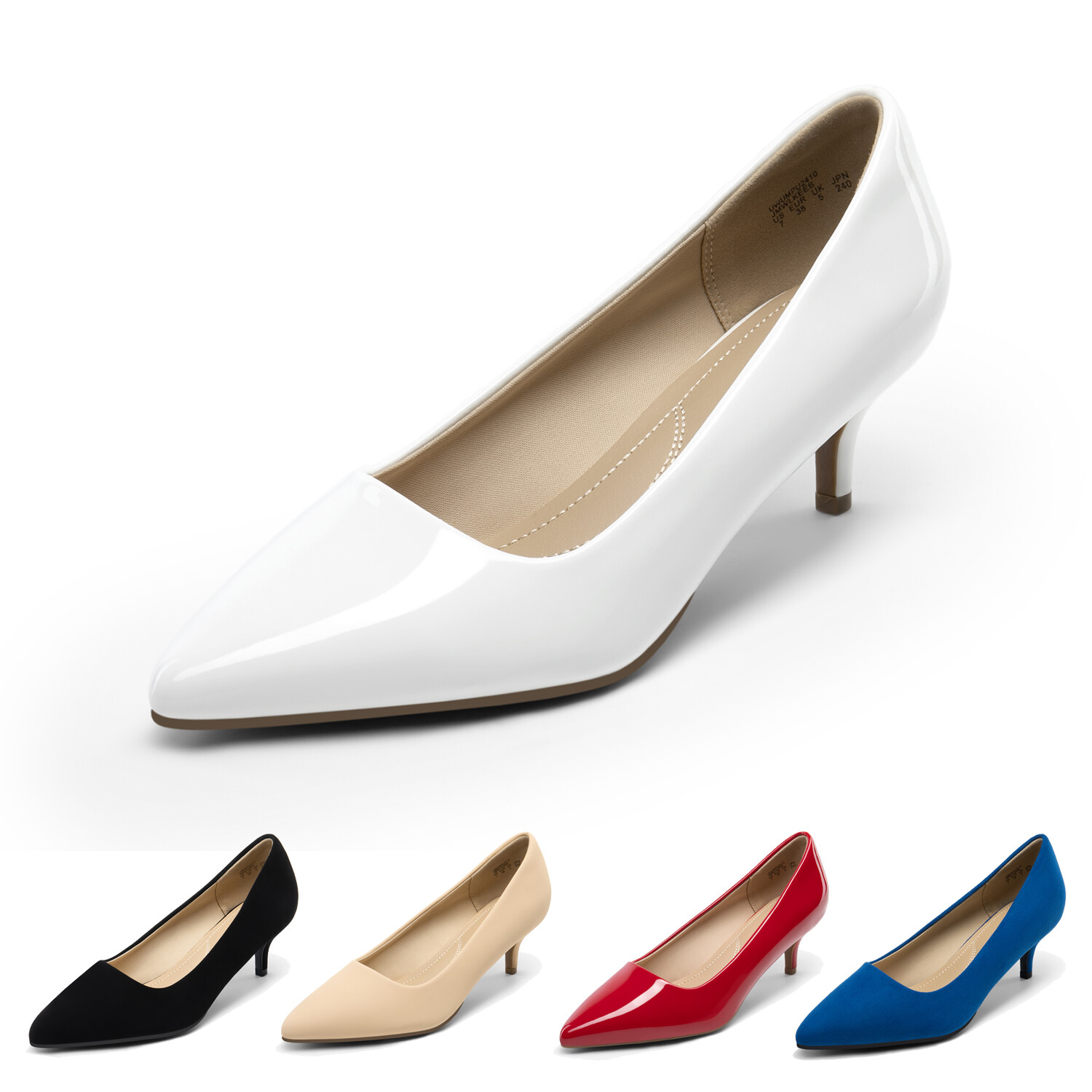 Women’s Pumps 2″ Kitten Heel Pointed Toe Office Lady Low Heel Dress Shoes