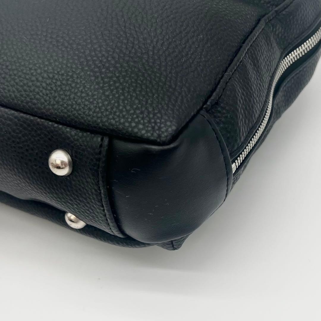 CASTELBAJAC Vintage 2Way Shoulder Handbag Yacht Logo Black Leather