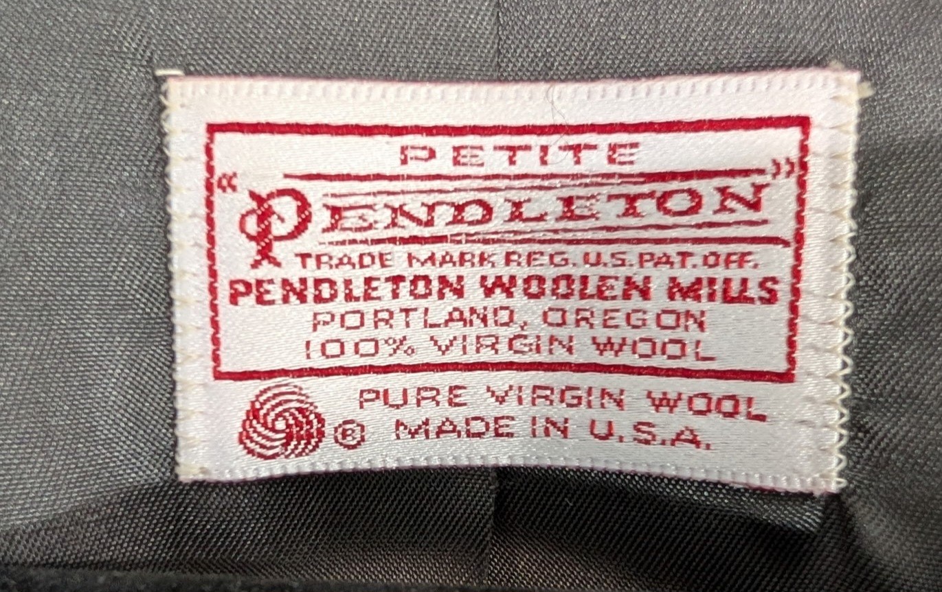 Vintage Pendleton Virgin Wool Jacket Womens Petite 8 Gray Button Front USA