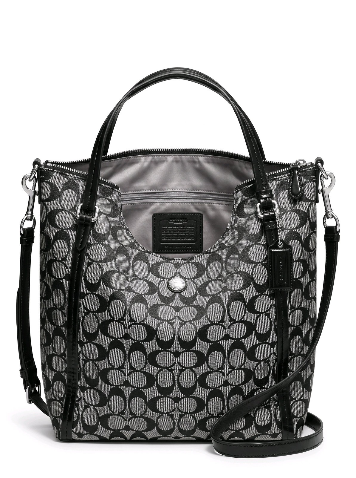 Coach Peyton Signature Leather Bag F24601 Ware To Handles