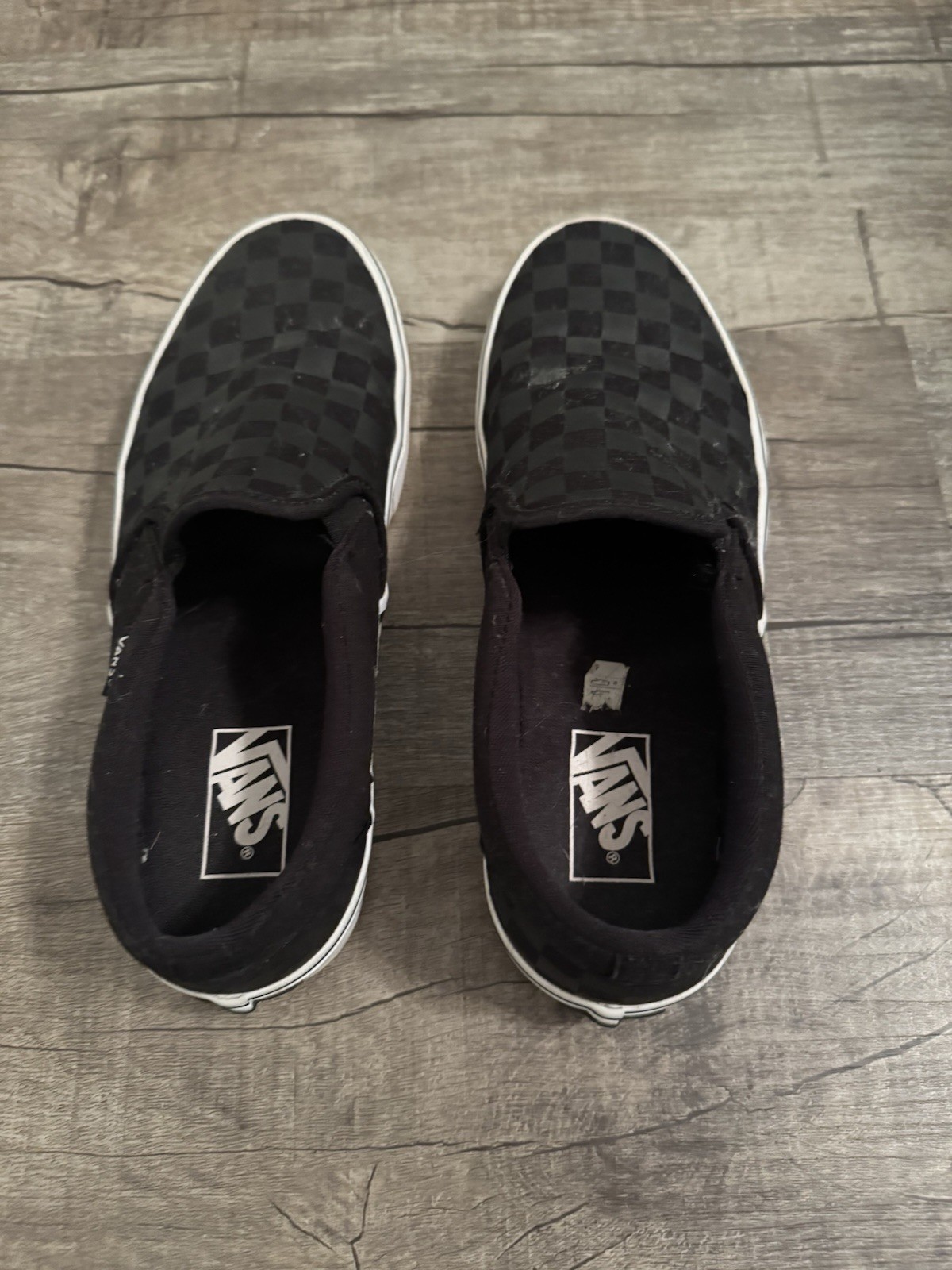 VANS Off the Wall Men’s 8.5 Black/women’s 7 Black Checkered
