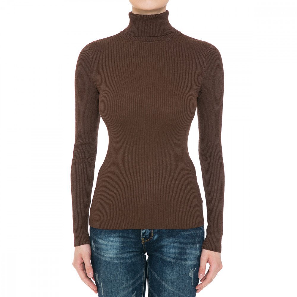 Ambiance TURTLENECK Ribbed LONG SLEEVE FINE-GAUGE SWEATER TOP