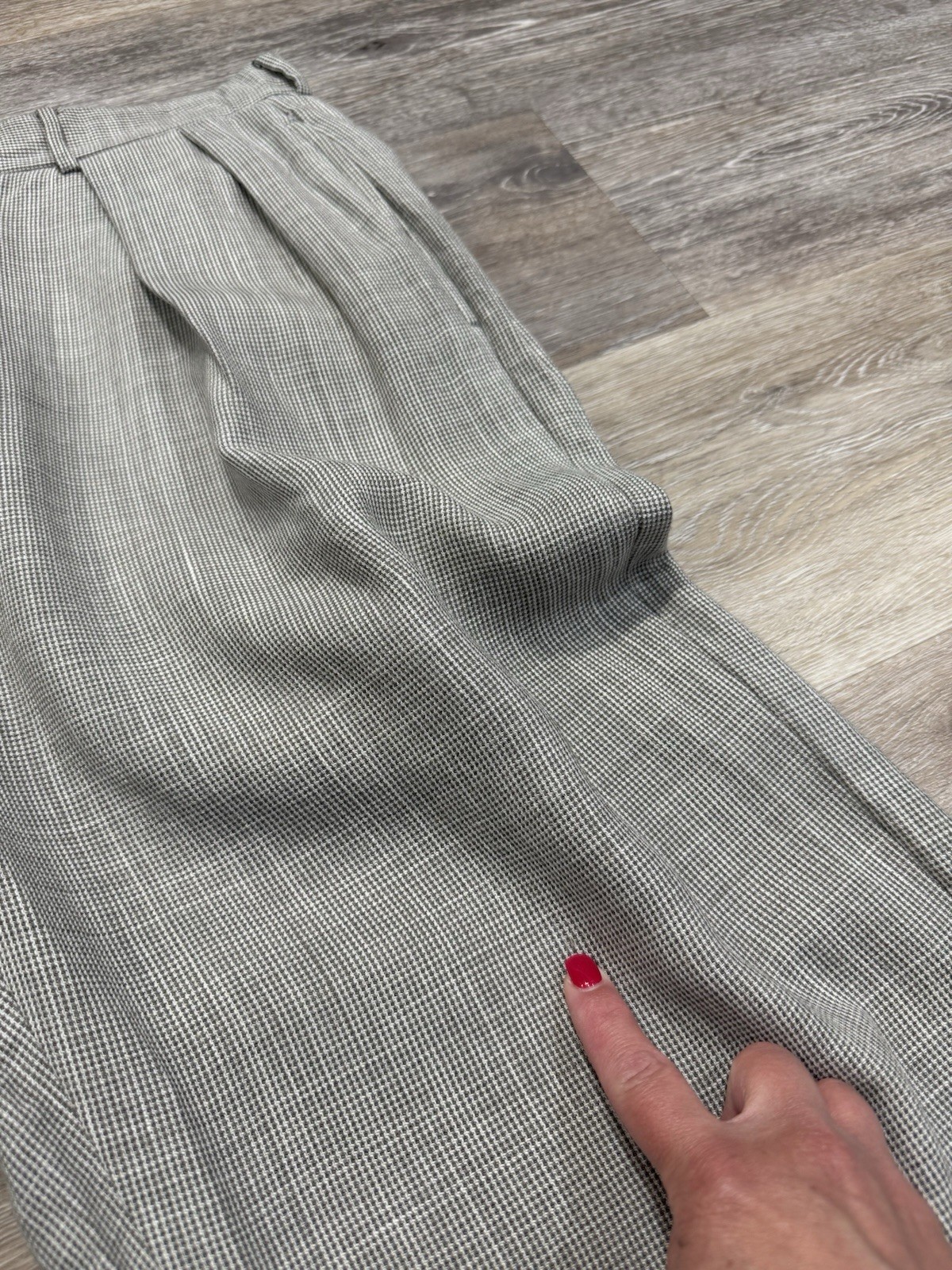 VTG Polo Ralph Lauren Pants Men 32×31*Gray Check Pleated Cuff Made in Italy READ