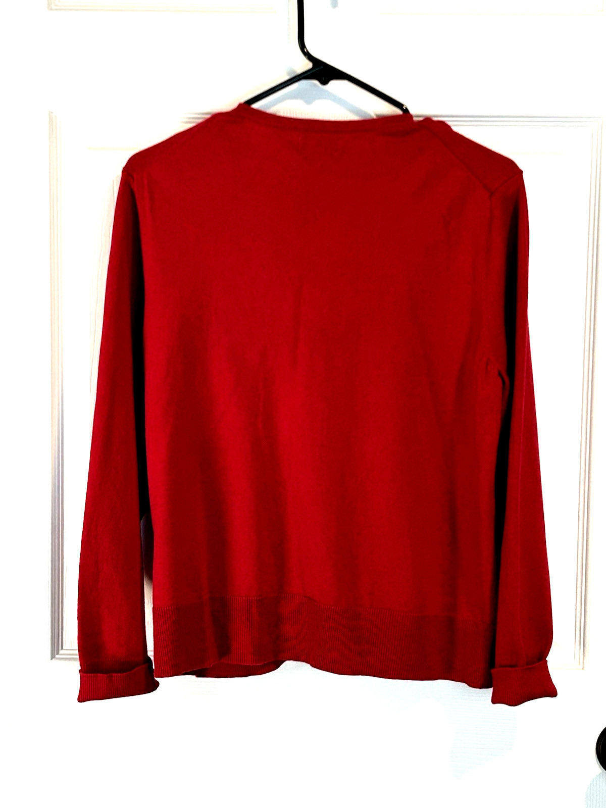 Croft & Barrow Wine Red Button Up Cardigan Sweater with Embellished Neckline
