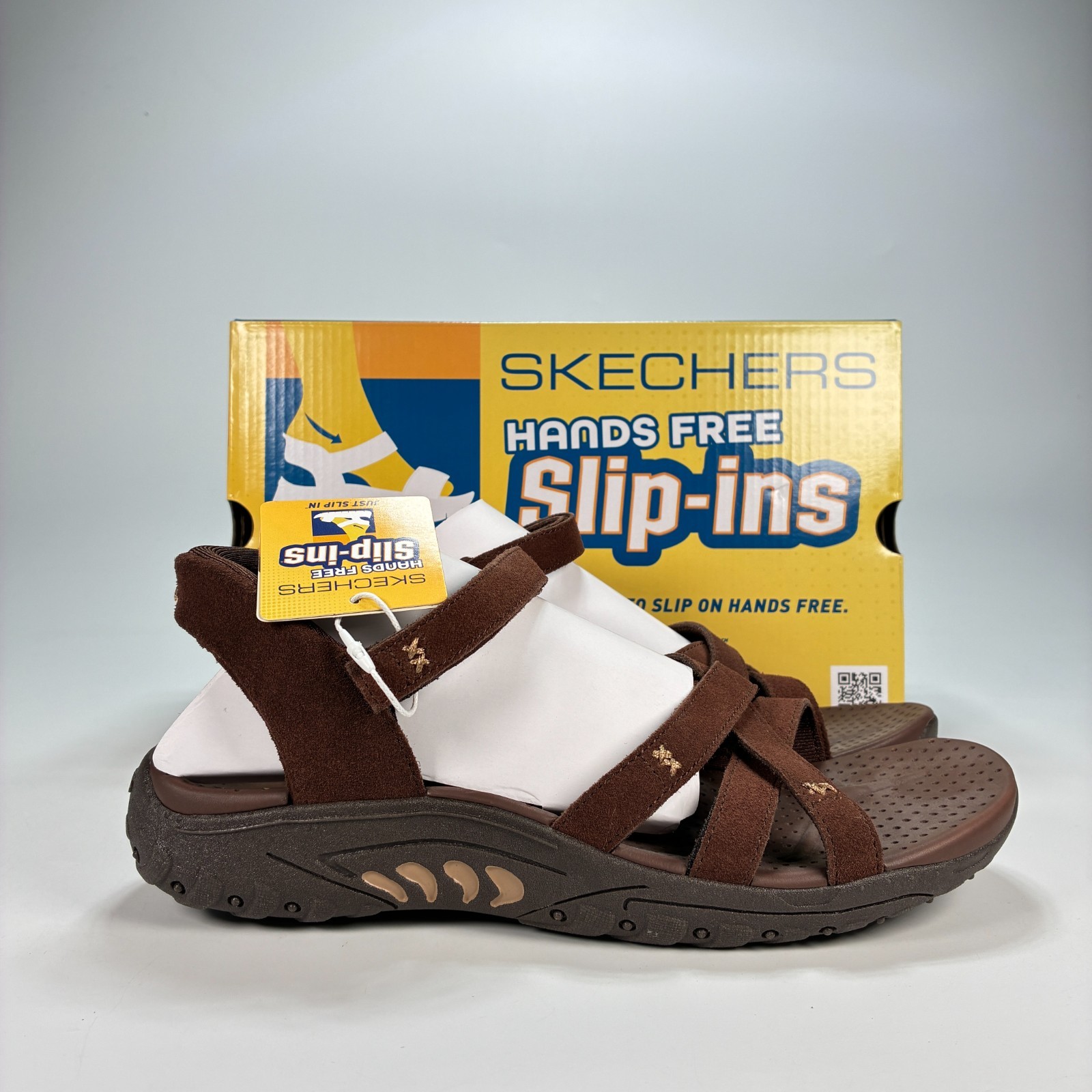 Skechers Reggae Natural Poise Chocolate Adjustable Strappy Sandals Women’s Sz 9