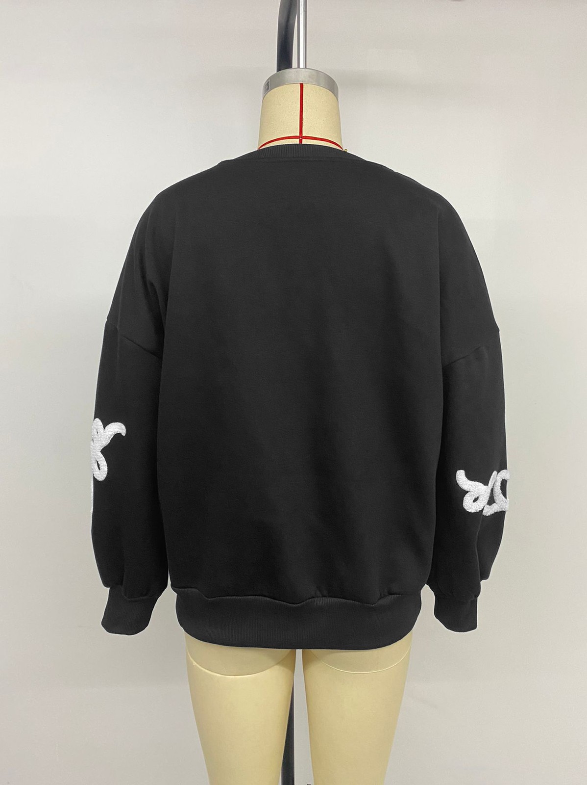 Autumn and winter round neck towel embroidered casual hoodie