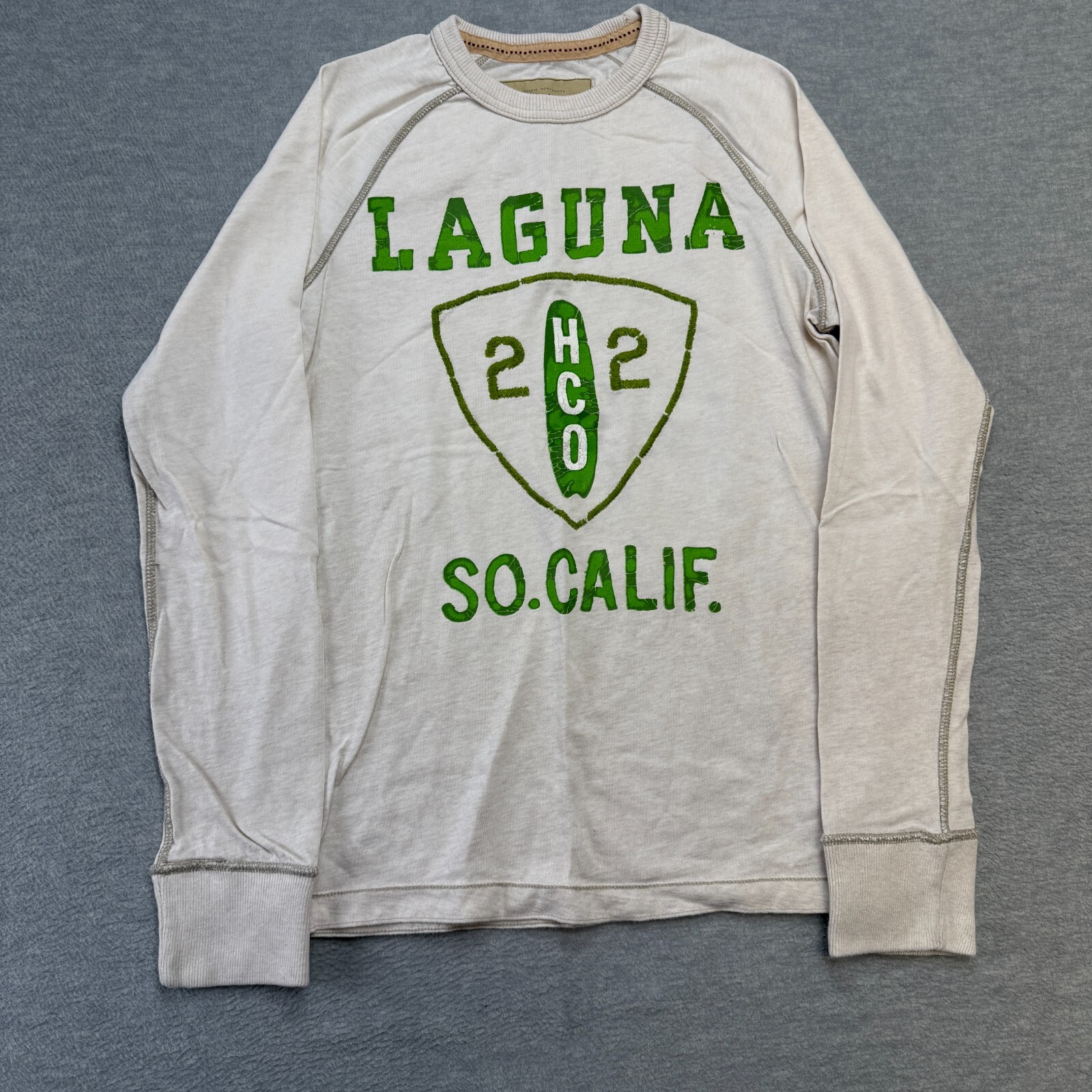 Hollister Shirt Adult Small Beige Knit Long Sleeve Laguna Beach Cali Suf Y2K