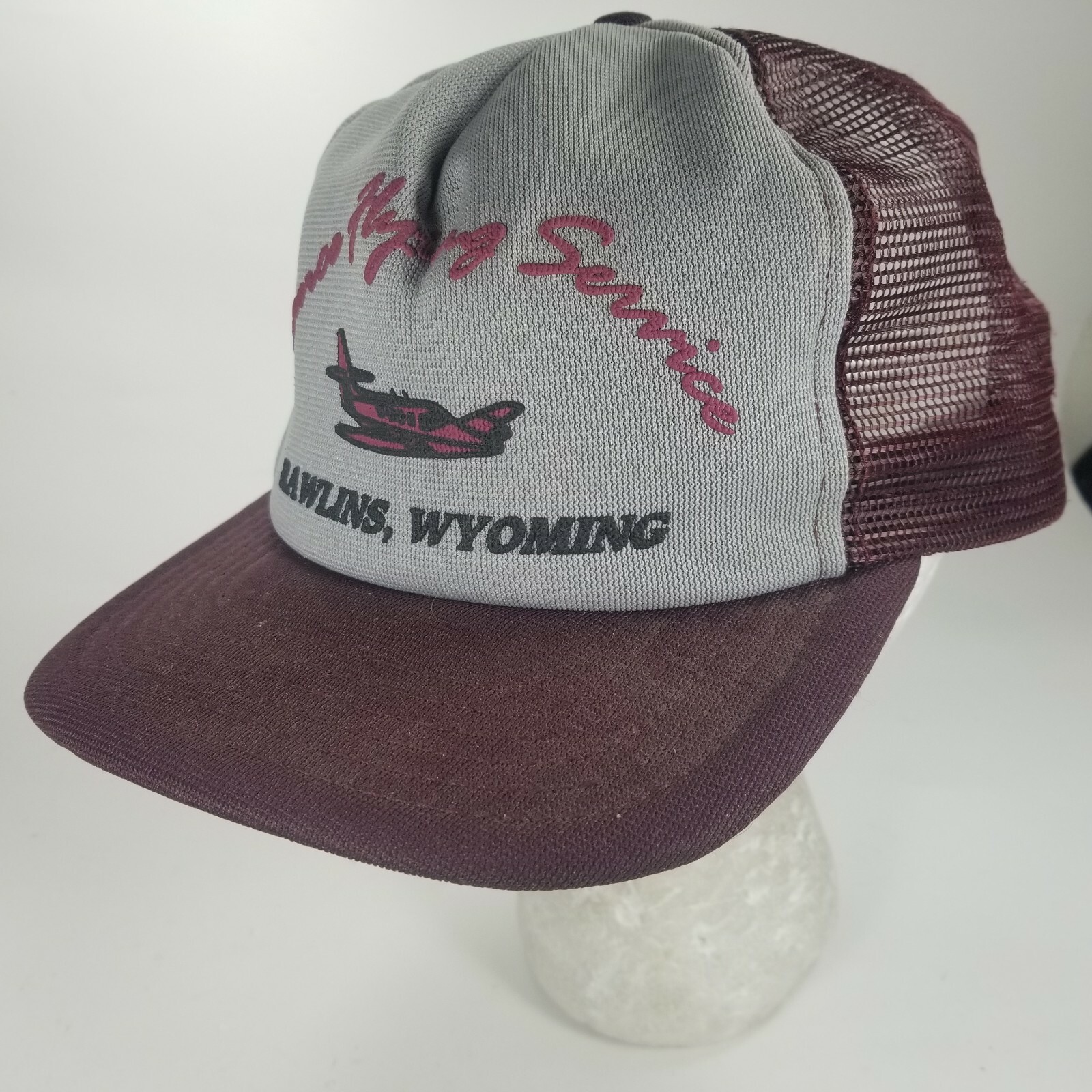 OLD VINTAGE SNAPBACK ADVERTISING HAT TRUCKER FARMER FRANCE FLYING SERVICE WY