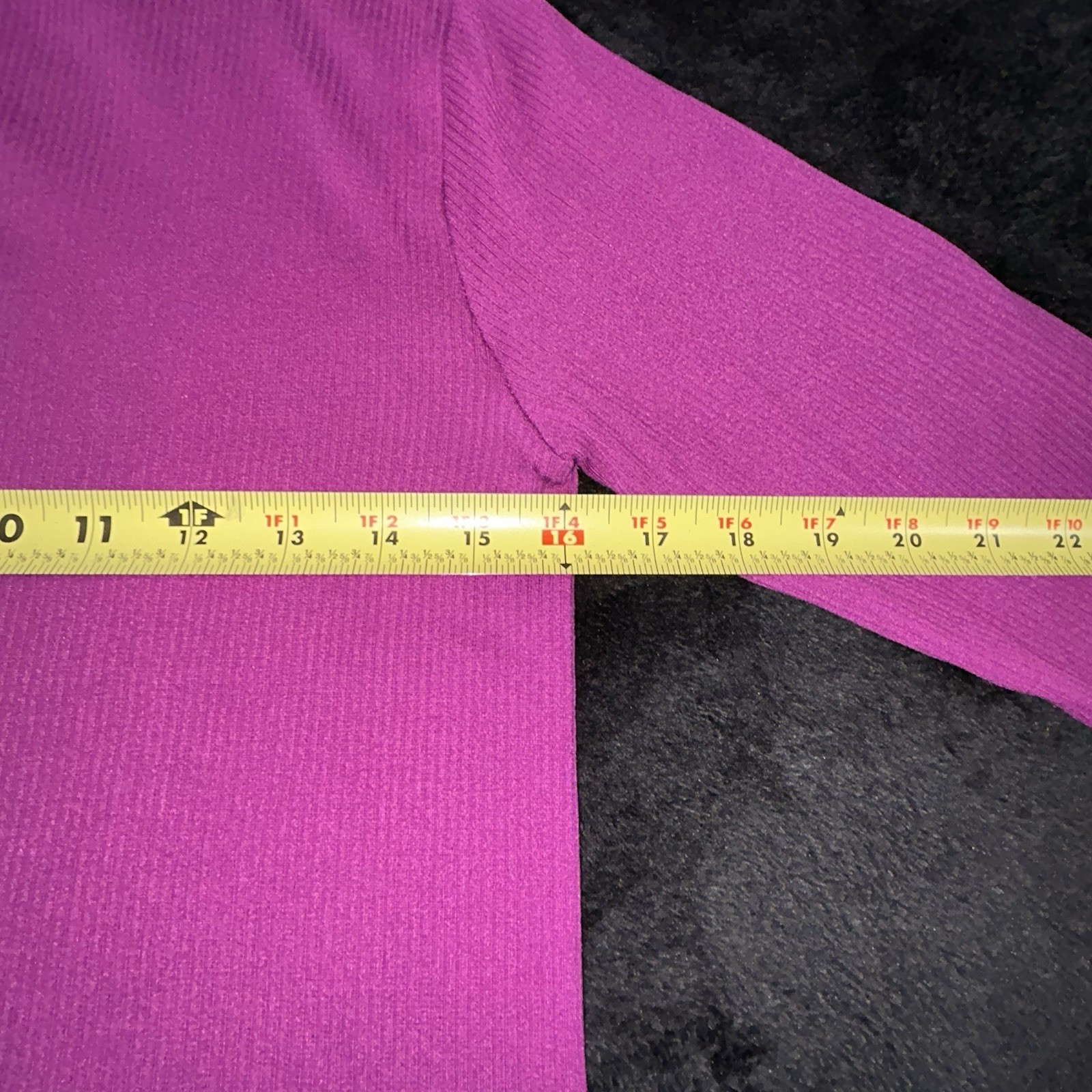 Liz & Sara Shirt Women’s M Magenta Ribbed Mock Turtle Neck 1/4 Zip Mid-Length