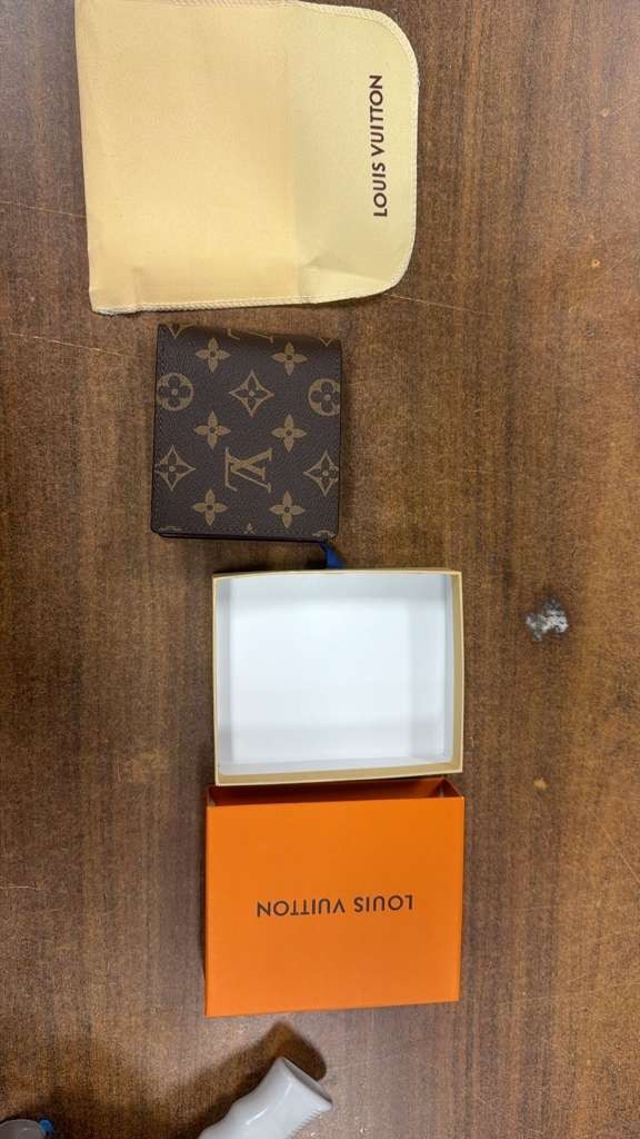 Louis Vuitton Brown Logo Bifold Men’s Wallet Folding- Free Shipping
