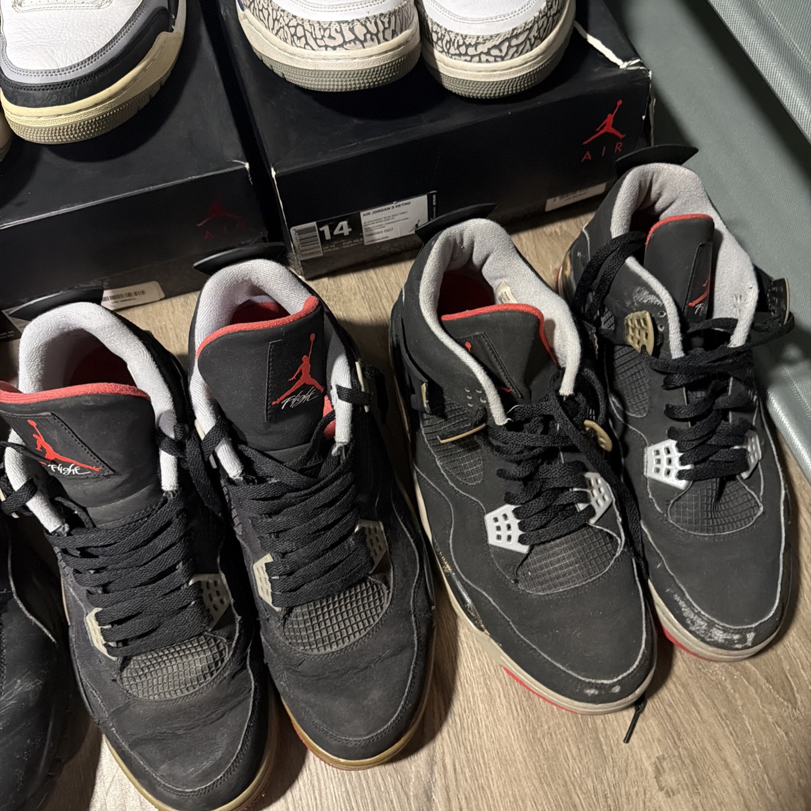 Air Jordan Bundle Lot 10 Pairs For Restoration Vintage OG Box Sizes 10-14 Bred