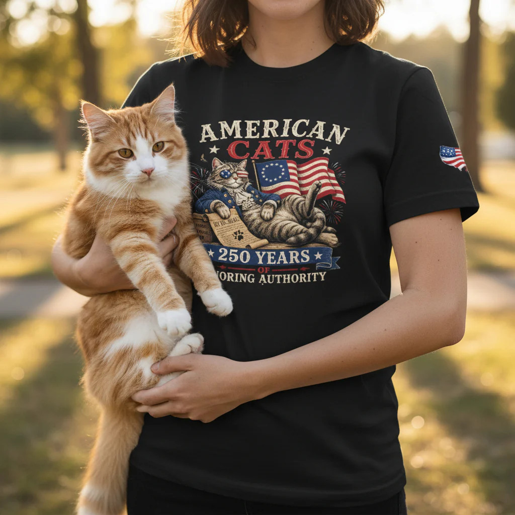 American Cats: 250 Years of Ignoring Authority Patriotic T-Shirt