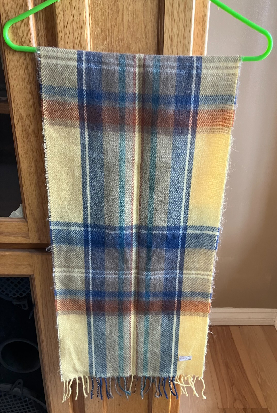 Men’s 100% Acrylic Striped Fringe Scarf Made In Japan 12 1/2” X 50”
