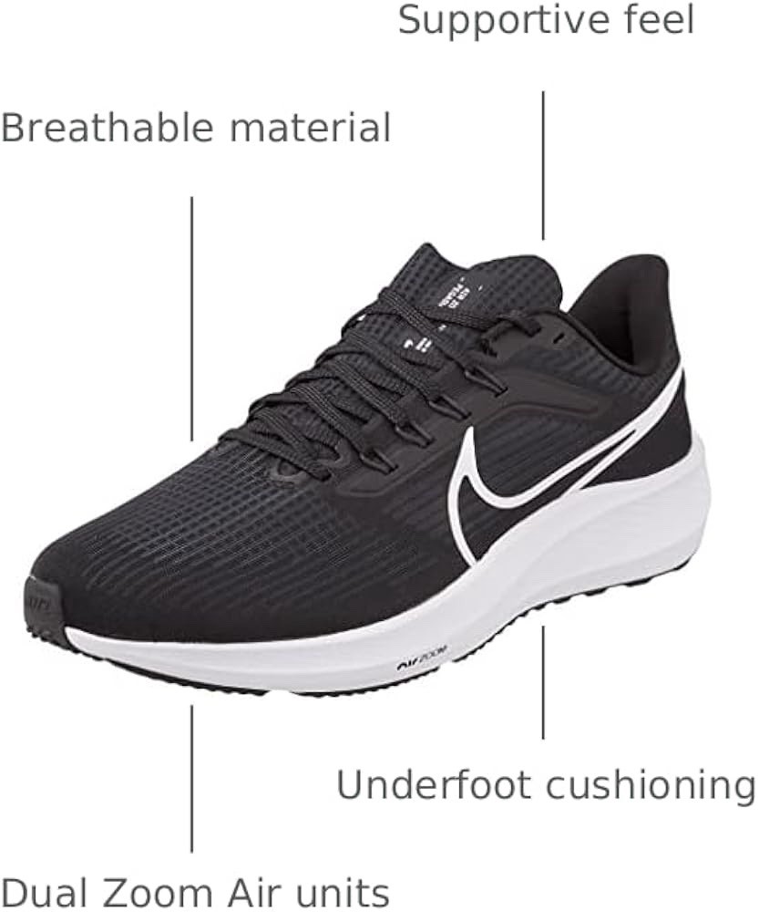 Size 10.5 – Nike Men’s Air Zoom Pegasus 39 Black Dark Smoke Grey