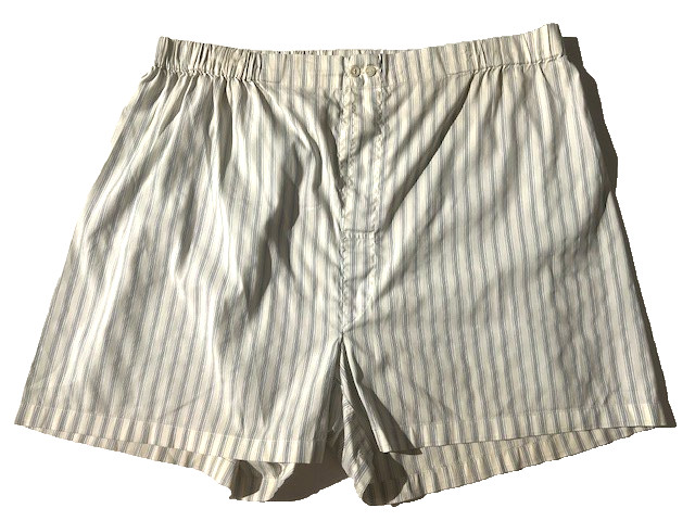 Vintage GRIGIO PERLA Men Fine Cotton Stripe Boxer Shorts Short sz L Eur 5 Italy