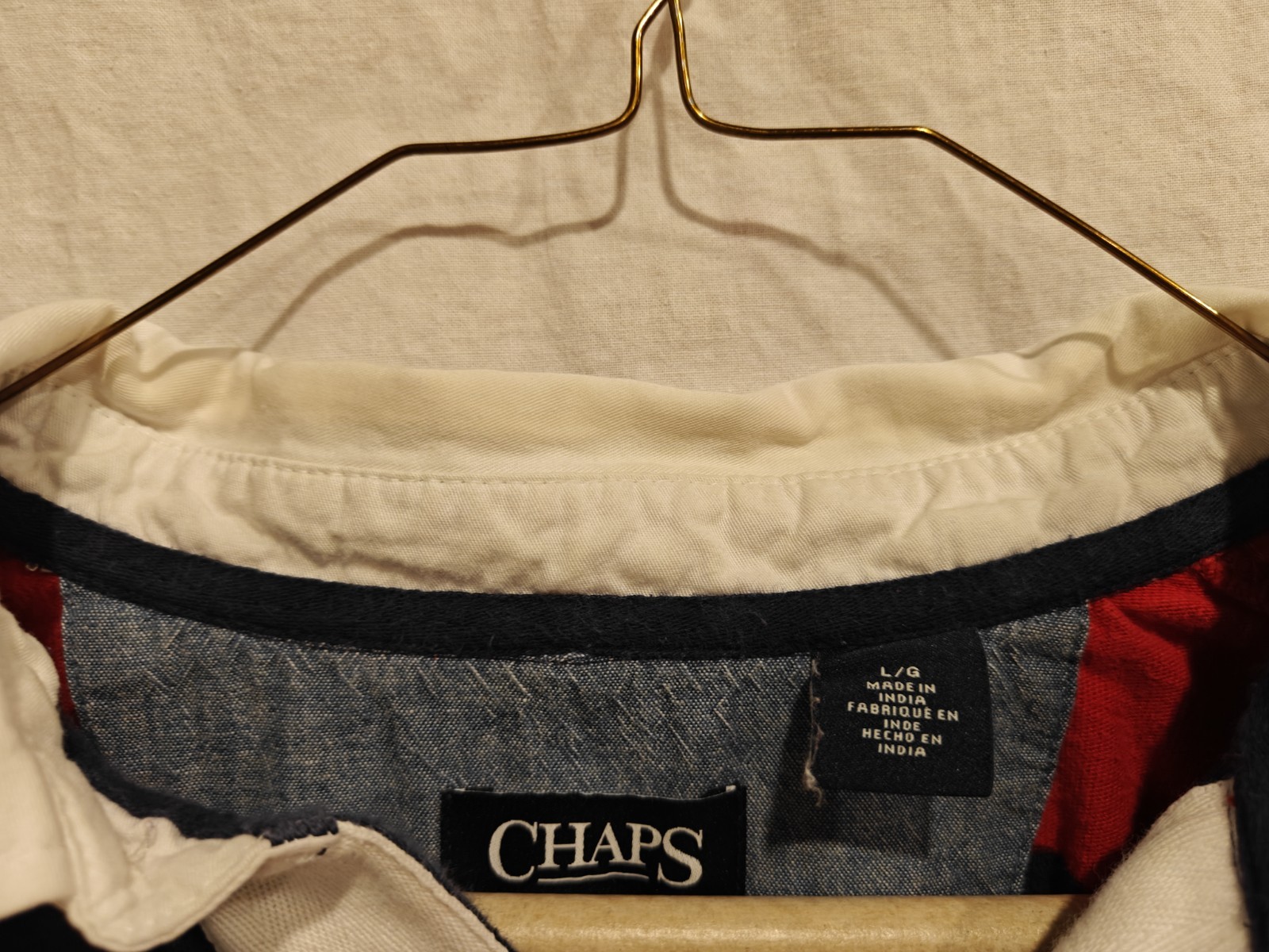 Vtg Chaps Navy And Red Classic Rugby Shirt Mens Large Colorblock 90s Y2k Preppy