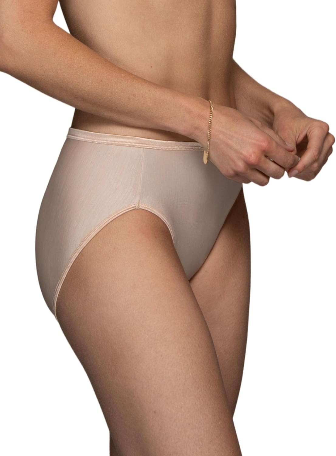 5 Pack Vanity Fair Illumination Hi Cut Brief 13108 Rose Beige Sz 5 NWT