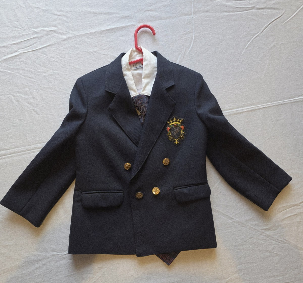 Big Guys Brand Boys Size 5 Reg Navy Blue Blazer Suit Sport Coat Gold Buttons