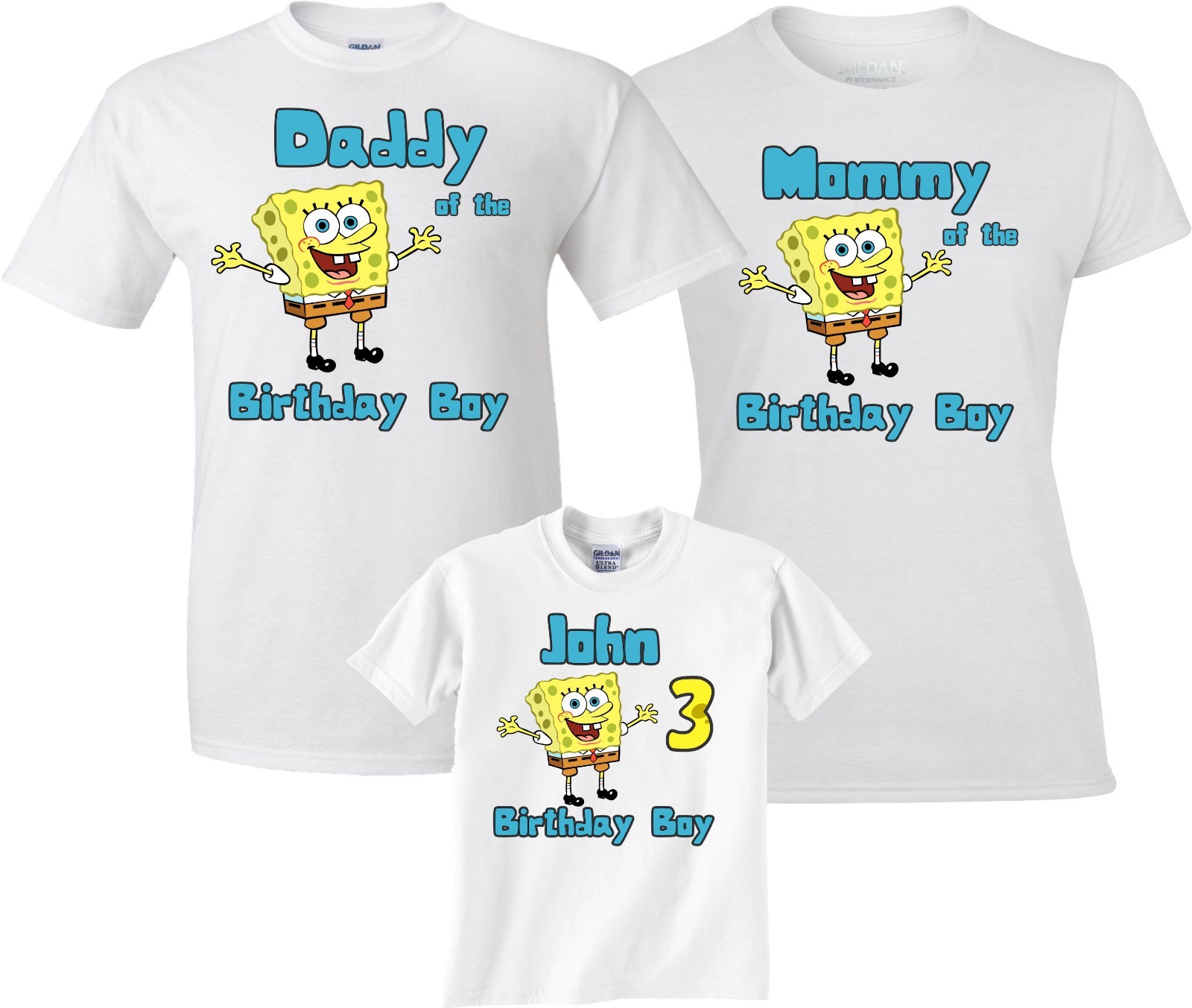 SpongSquare Birthday boy Birthday Family Funny Cute matching T-Shirts