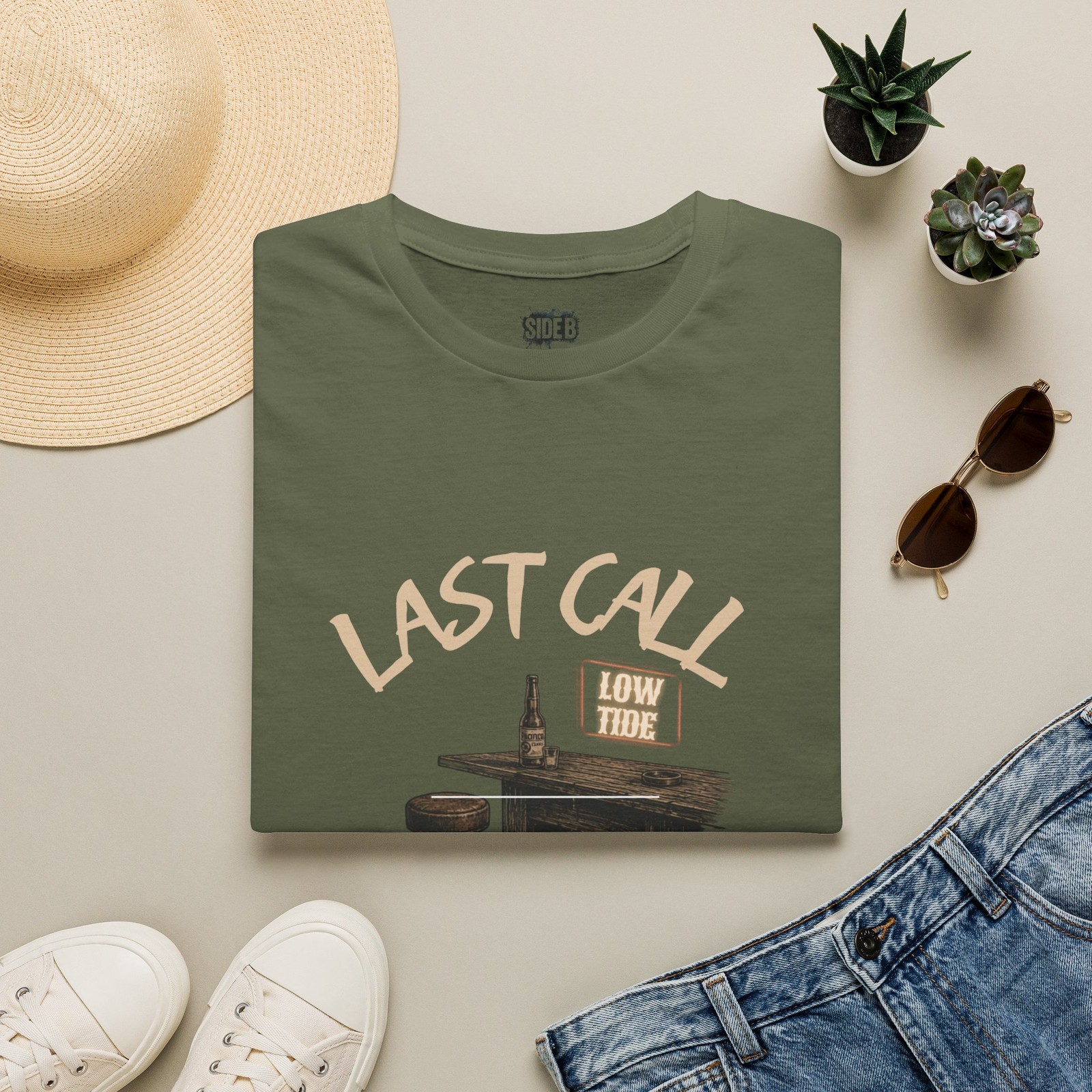 Last Call Vintage Beach Bar T-Shirt | Coastal Music Club Distressed Graphic