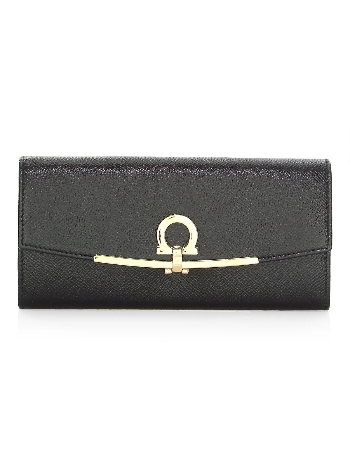 Salvatore Ferragamo Clip Continental Wallet Black with ID holder