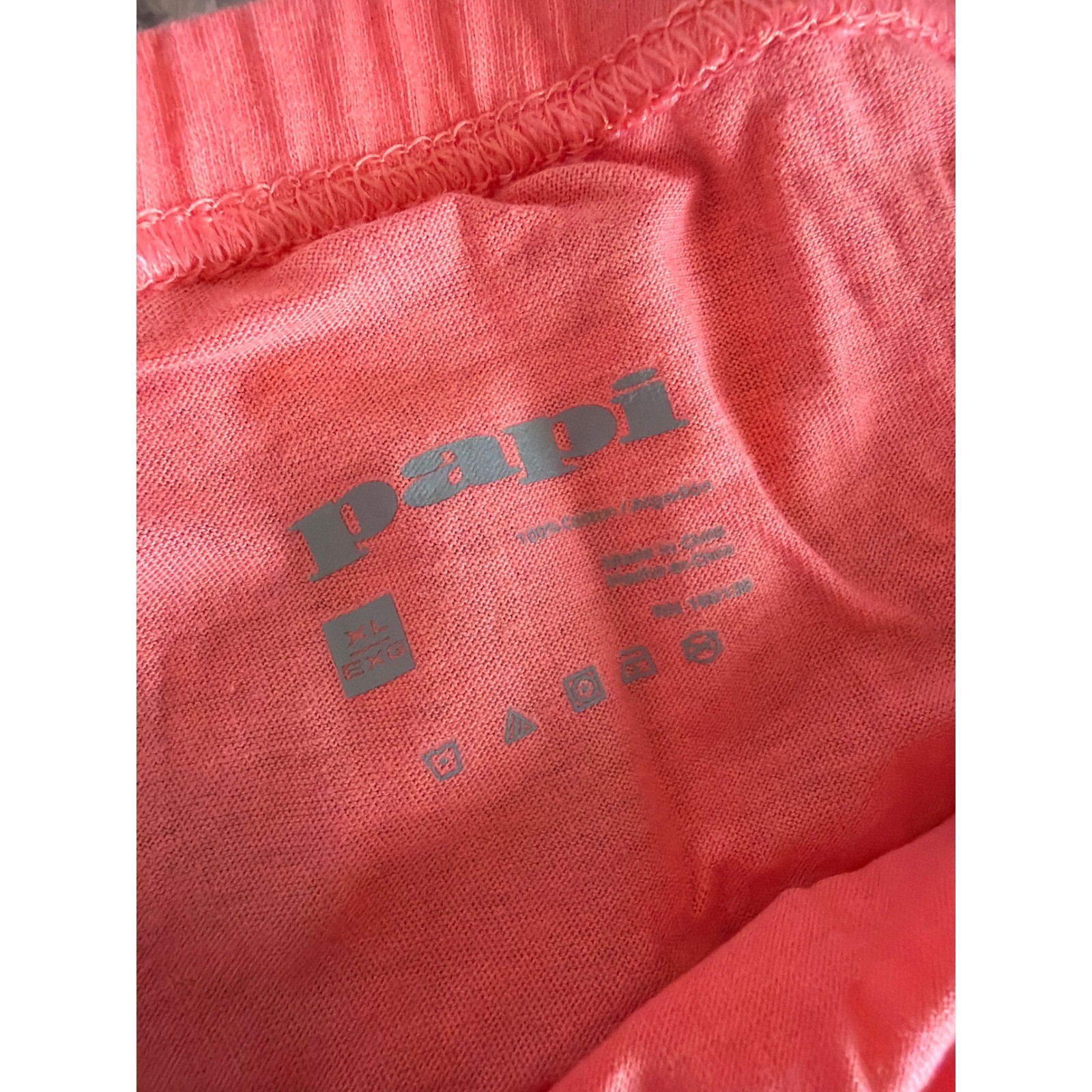Papi Mens Cotton Brief Underwear Coral Pink Low Rise Size XL Contoured Pouch