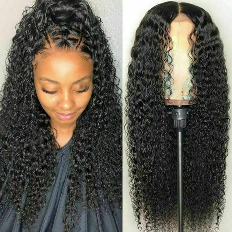 USA Human Hair Quality Wigs Womens Brazilian Human Long Curly Wavy Hair Wigs USA