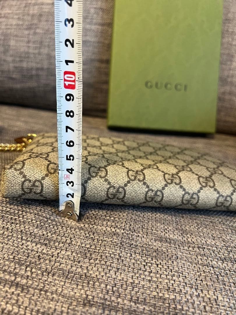 GUCCI GG 909096 Canvas Handbag US 8.7×5.1in Beige Grey Leather Trim Elegant