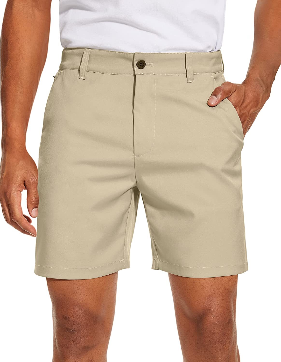 Men’s Golf Shorts Flat Front Lightweight Quick Dry Pockets Flex Dress 7” Pants