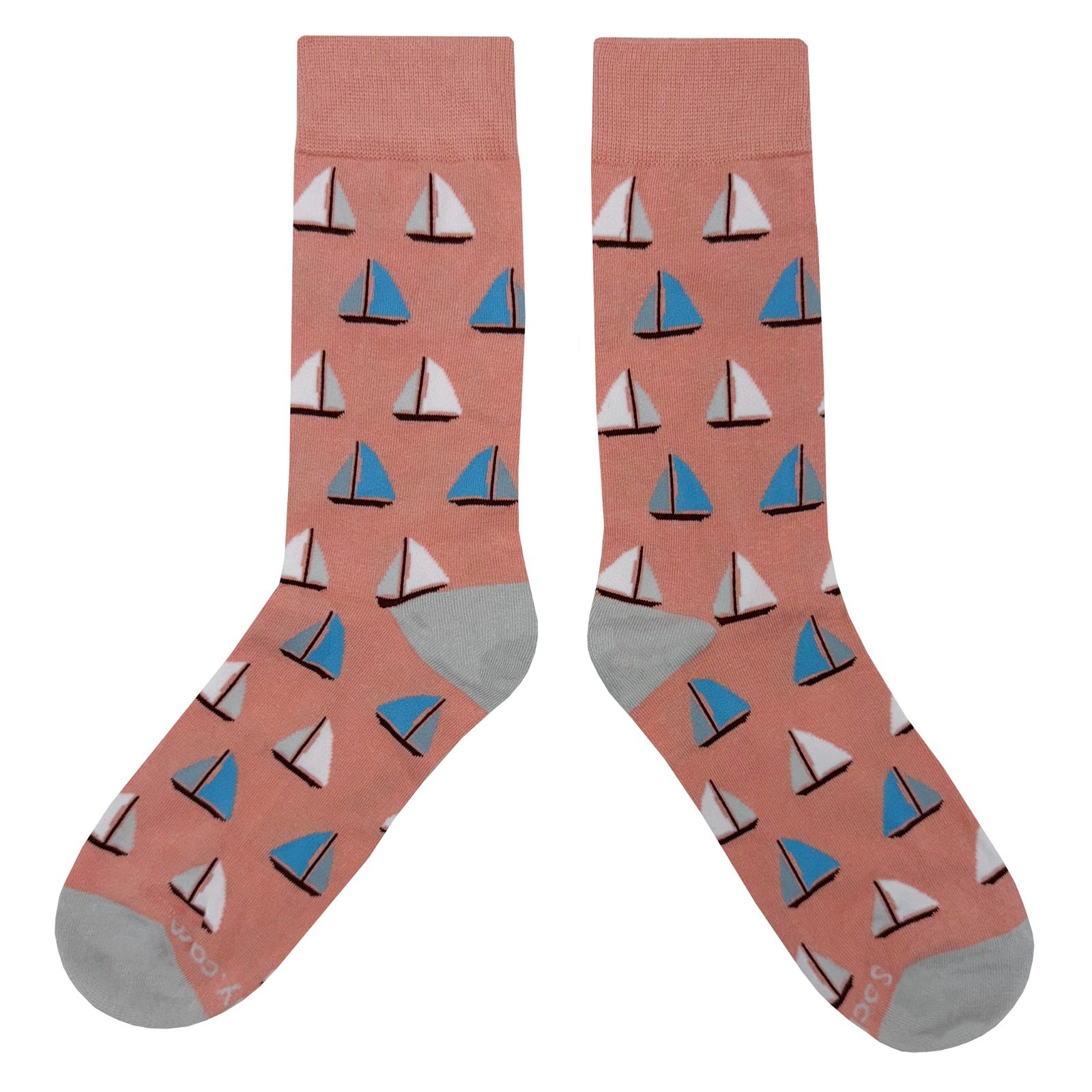 NWT Sail Boat Dress Socks Novelty Men 8-12 Pink Crazy Fun Sockfly