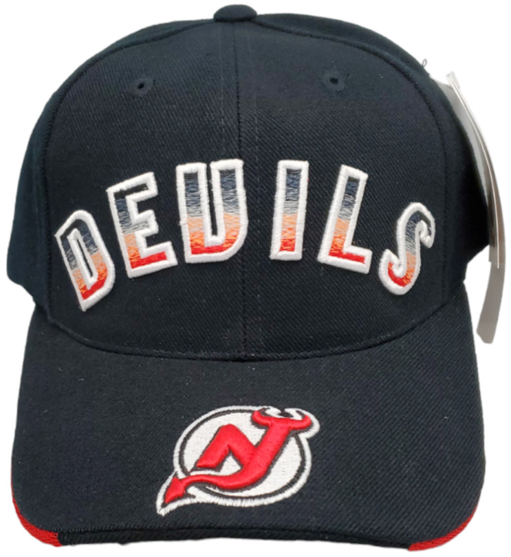 New Jersey Devils Hat Adjustable Strap 3-D Stitched Logo Black