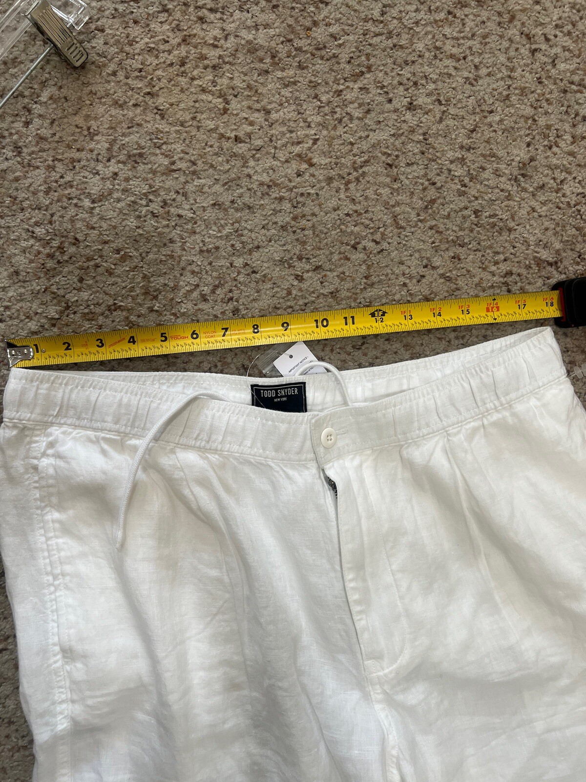 Todd Snyder Italian Linen Men’s Relaxed Leisure Beach Lagenlook White Pants XL