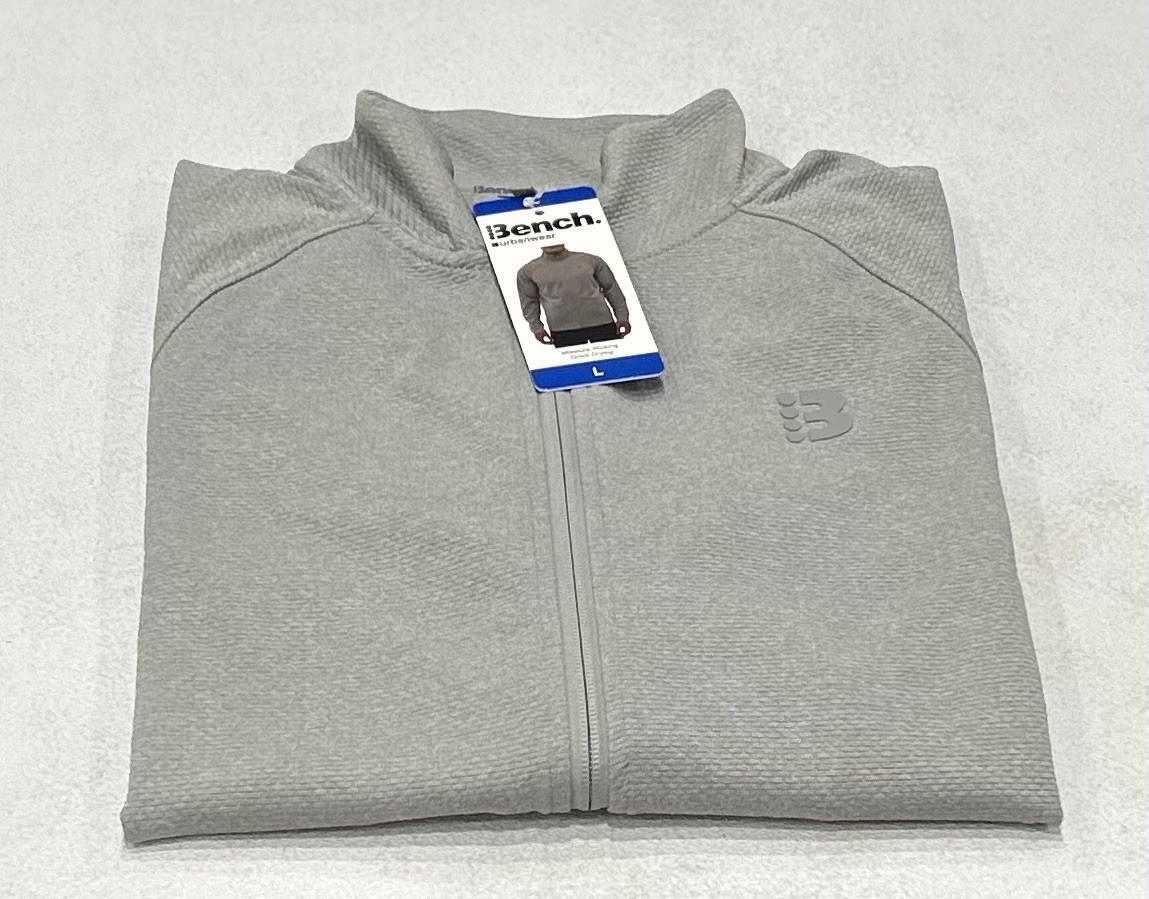Bench Men’s Urbanwear Moisture Wicking Full Zip Knit Jacket, Gray, Size L