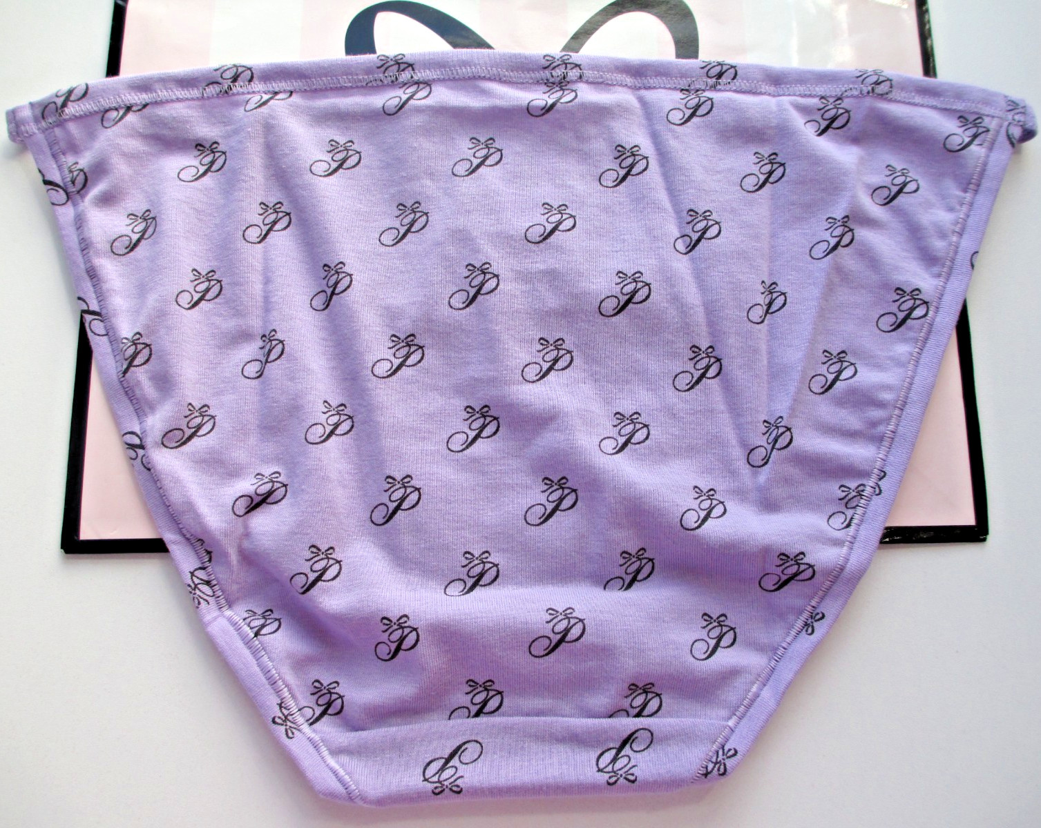 VICTORIA’S SECRET PINK Cotton String Bikini Panty M XL Purple NWT Script VS