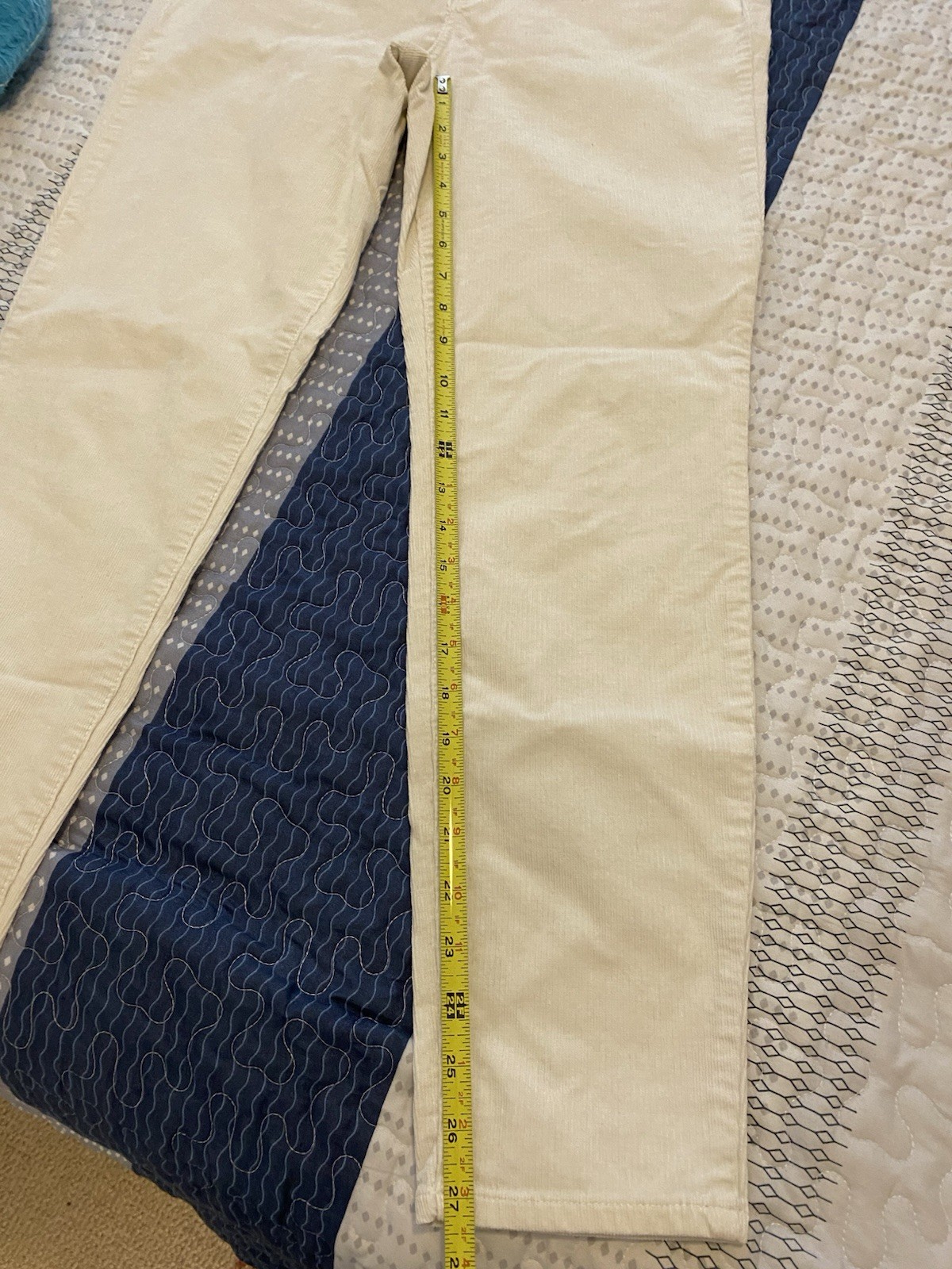 Talbots Ivory Corduroy Jegging Jeans Women’s Size 8 Mid Rise 5-Pocket