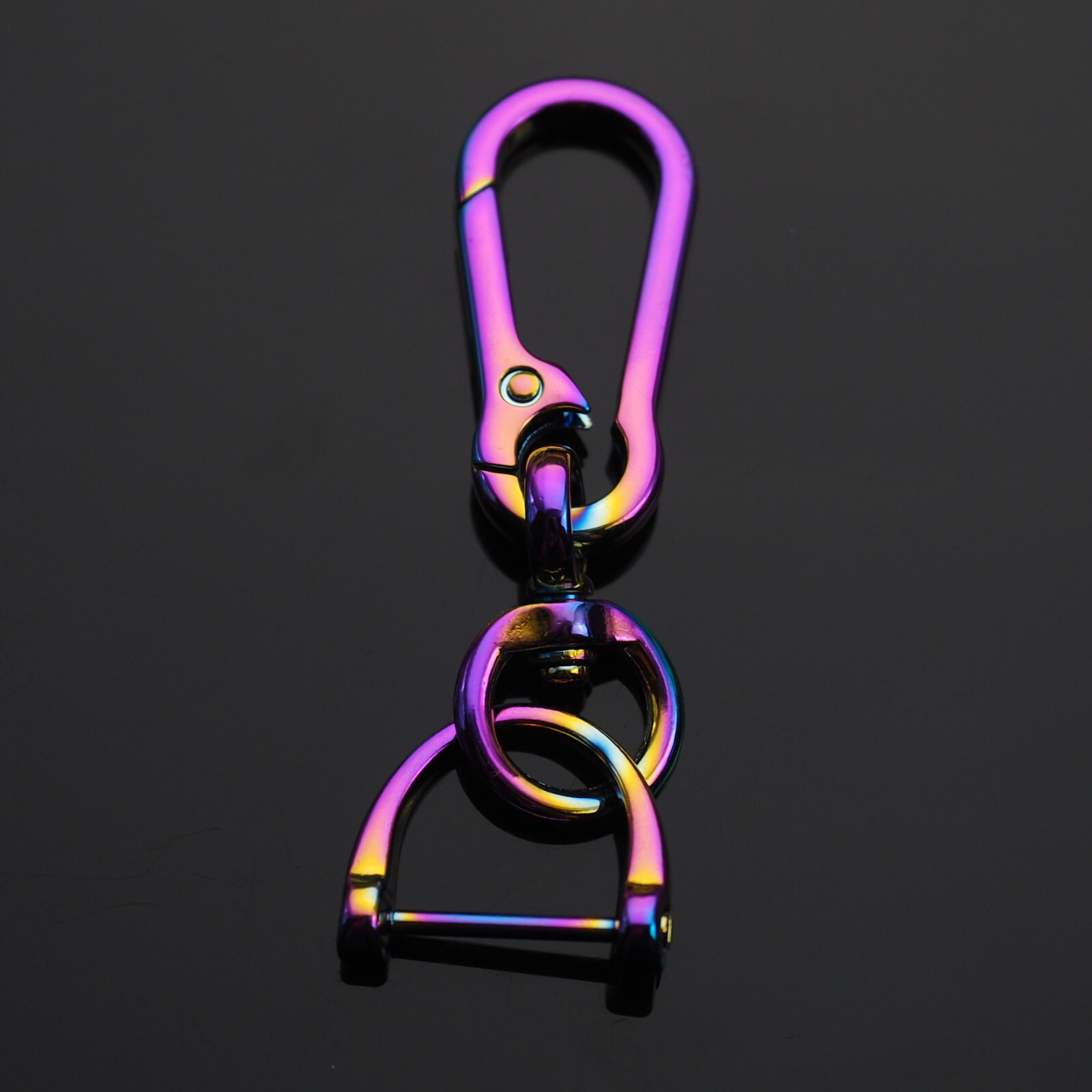 Keychain Clip Bag Belt Ergonomic Car Ring Key 360 Fob D-Ring Buckle Holder Neon