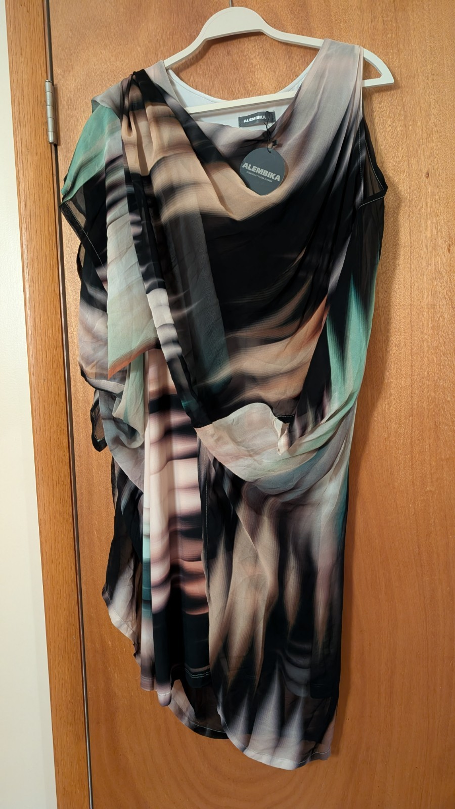 NEW Alembika Cold Shoulder Caftan, Plume Size L