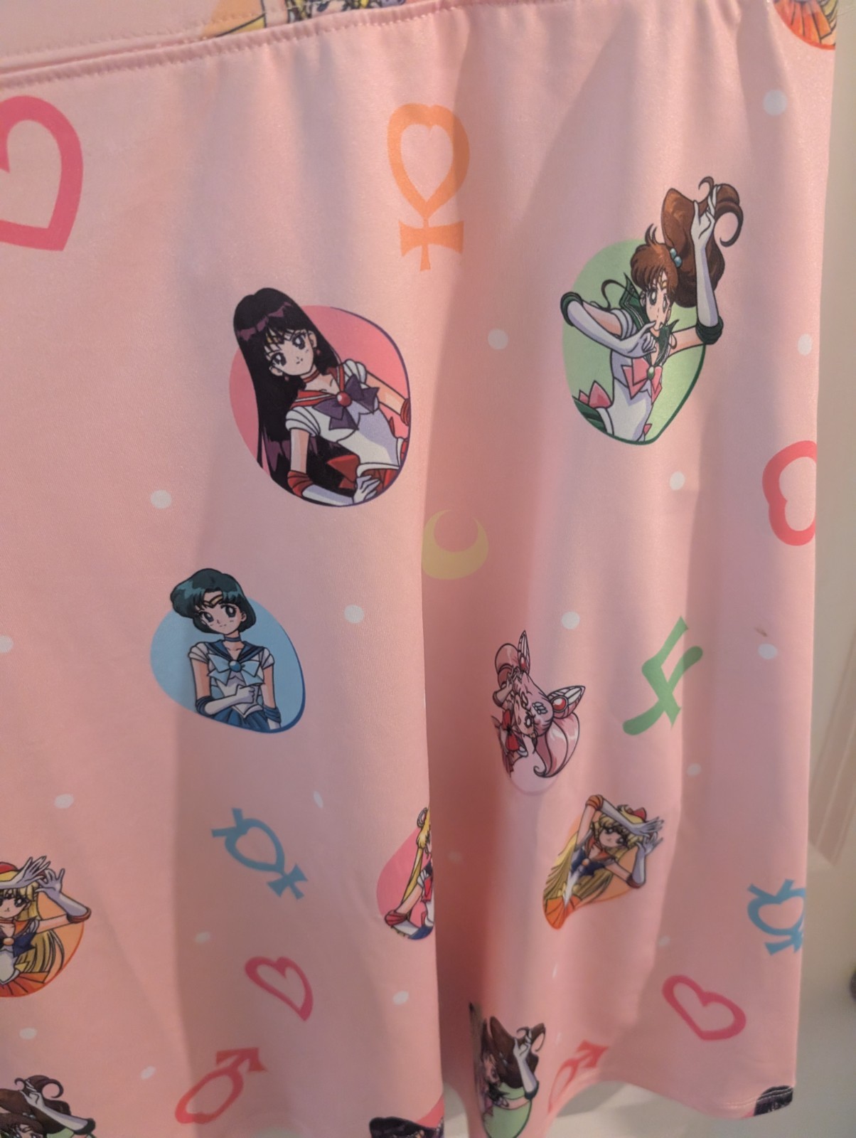NWT – Hot Topic Pink Sailor Moon Symbols Suspender Skirt 2X