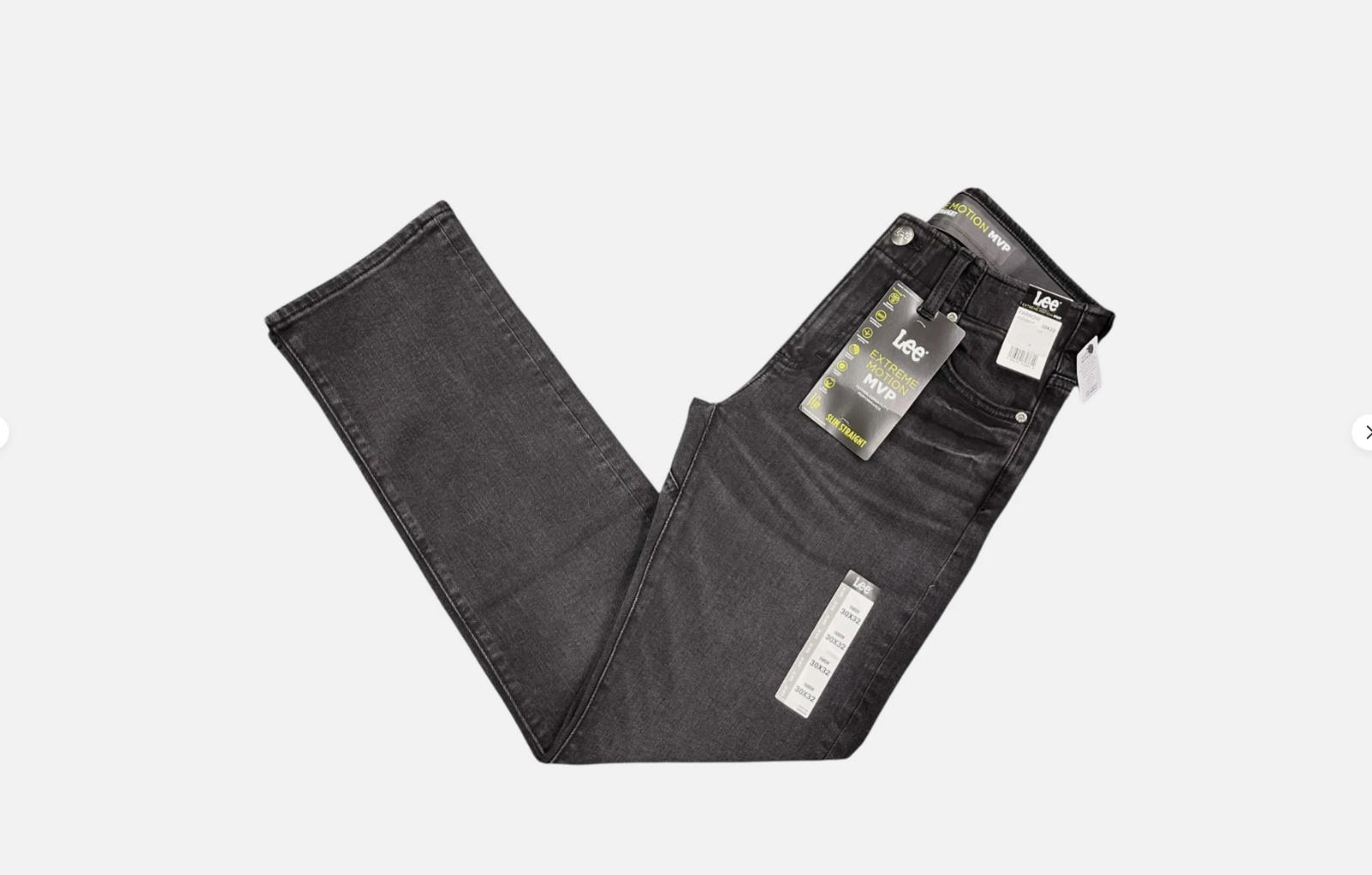 Lee Mens Extreme Motion MVP Slim Fit Straight Jeans Stretch Denim 38×32