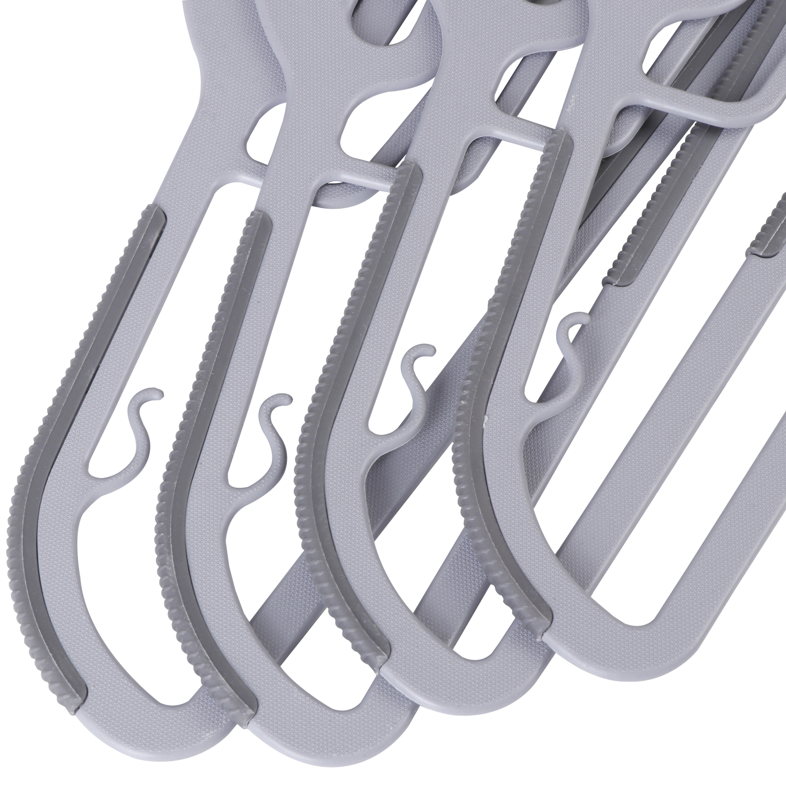50 Pack Heavy Duty Plastic Hangers Non Slip Clothes Hangers for Coats Pants Gray