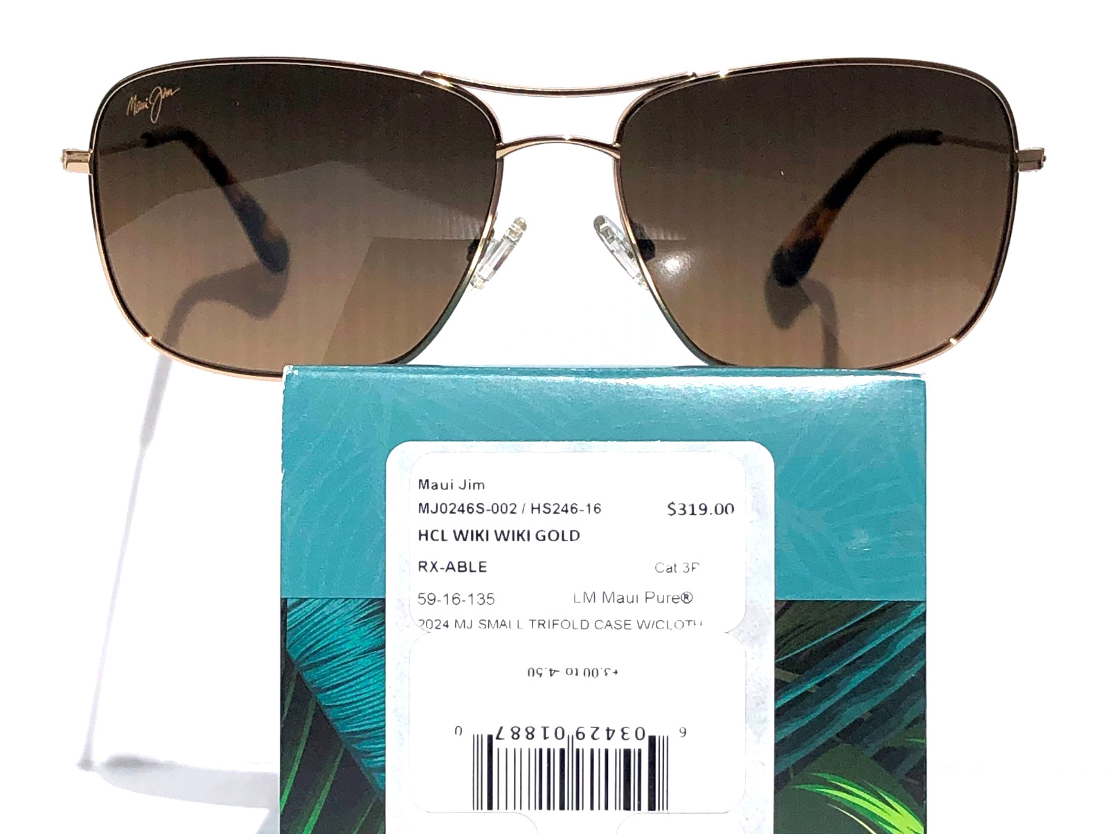 Maui Jim WIKI WIKI Shiny Gold POLARIZED HCL Bronze Lens Sunglass HS246-16