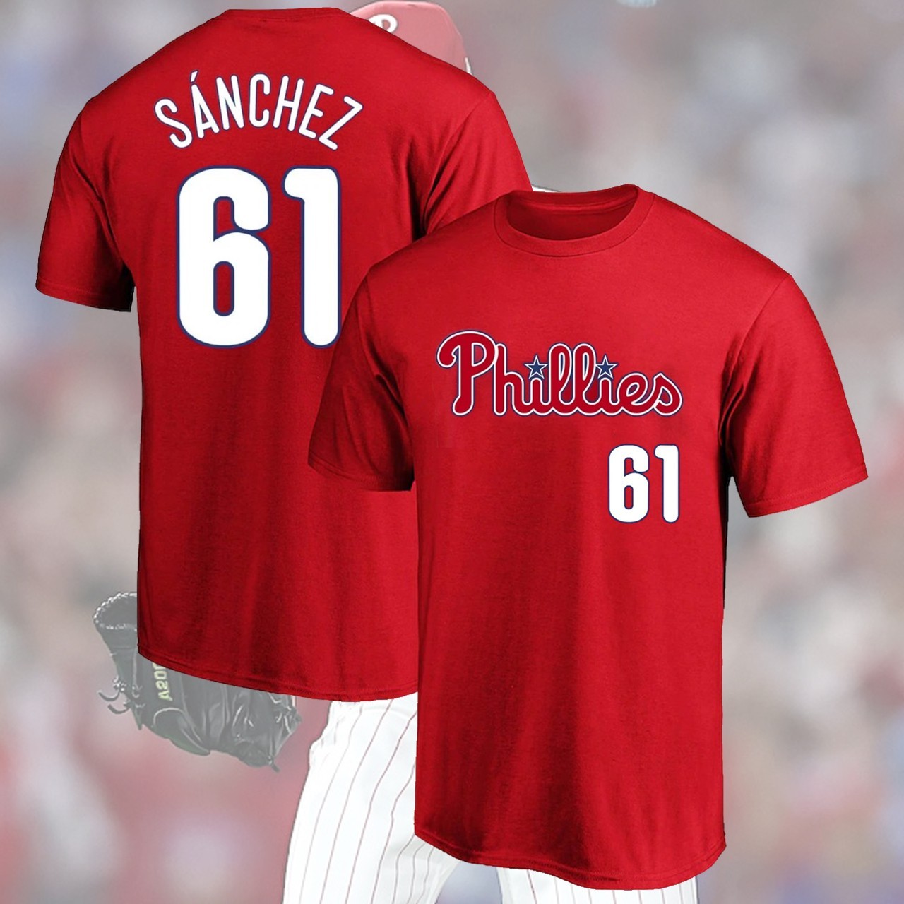 NEW! Cristopher #61 Sanchez Baseball Name & Number Players Gift Fan Made