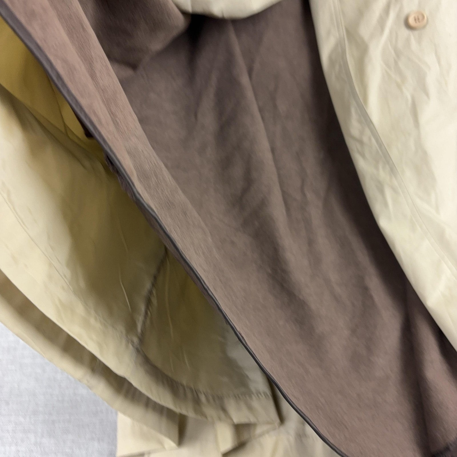 London Fog Coat Mens M Beige Trench Coat Collared Lined Pockets Cotton