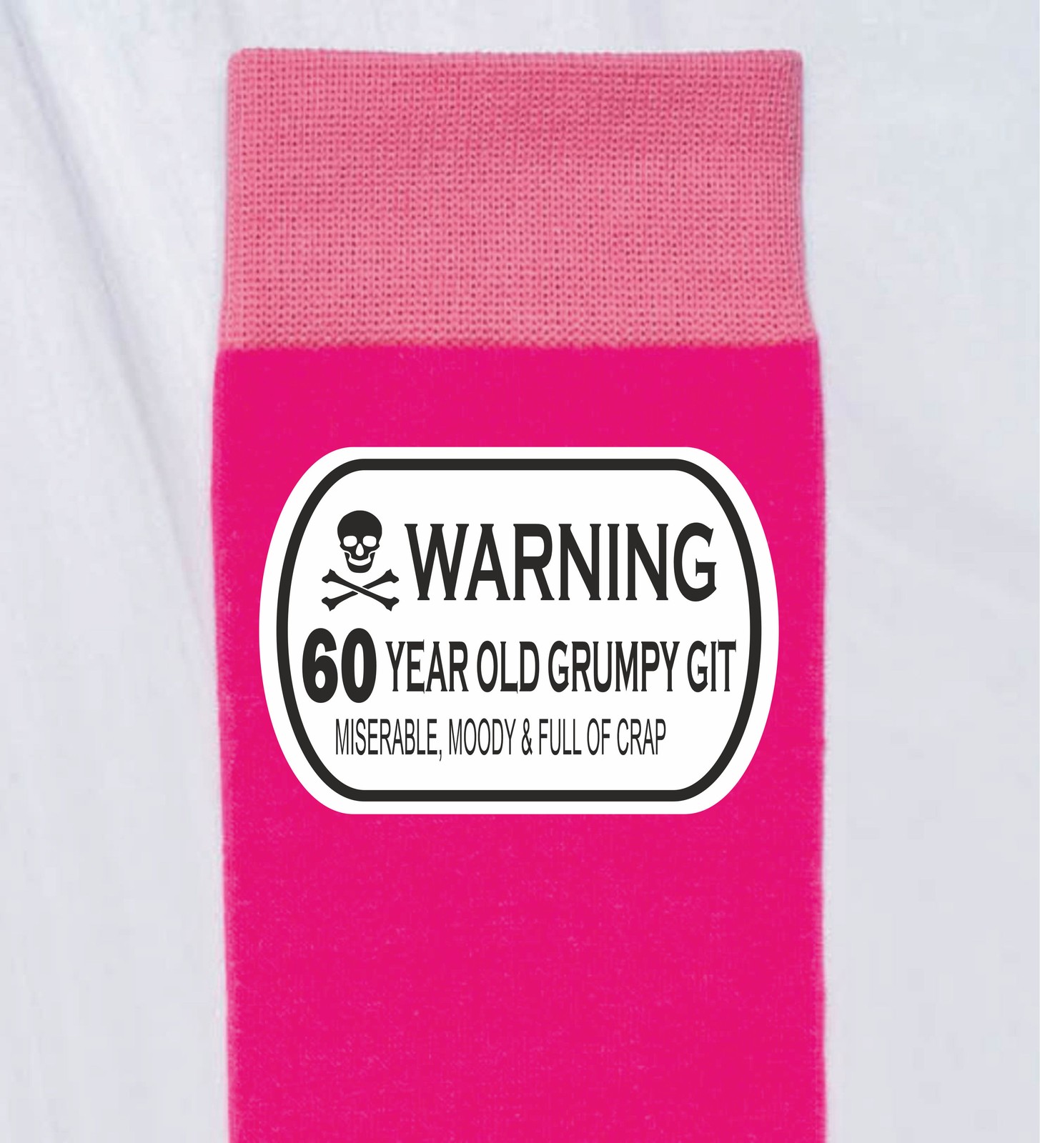Grumpy Git 60th Ladies Pink Socks Funny Joke Gift For 60 Year Old