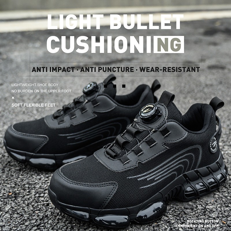 Steel Toe Shoes Men Lightweight Anti-smash Steel Toe Sneakers Indestructible