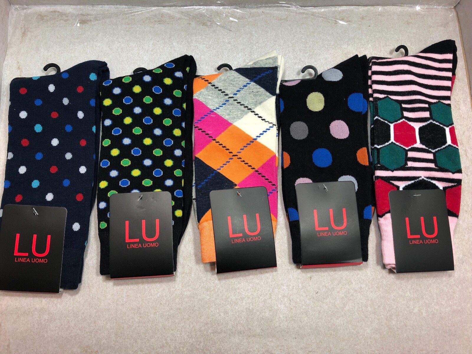 5 PAIRS LINEA UOMO NEW WITH TAG MEN SOCKS SHOE SIZE 7-12