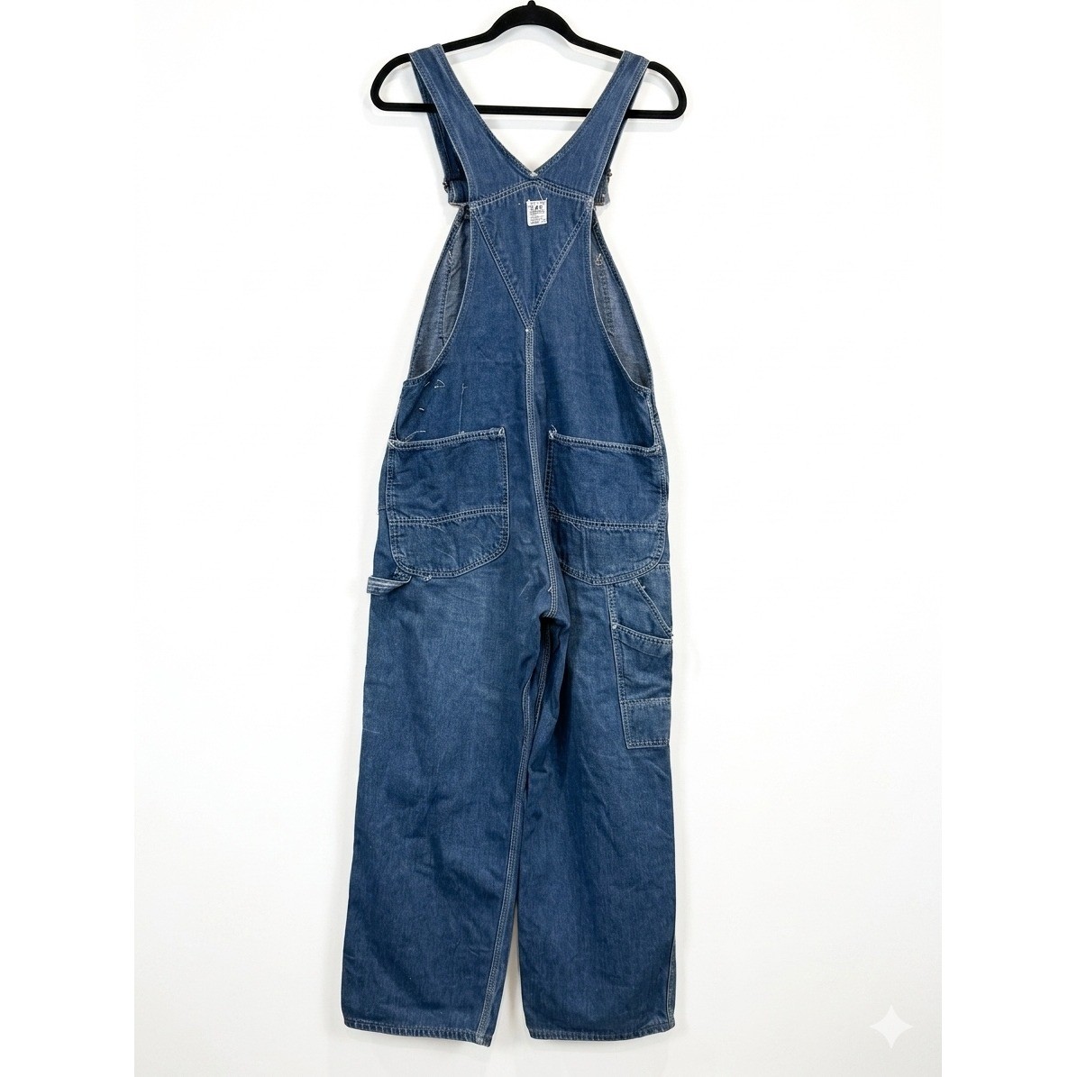 Vintage Lee Jelt Denim Overalls Blue Cotton Workwear Bibs Made in USA 34×26.5