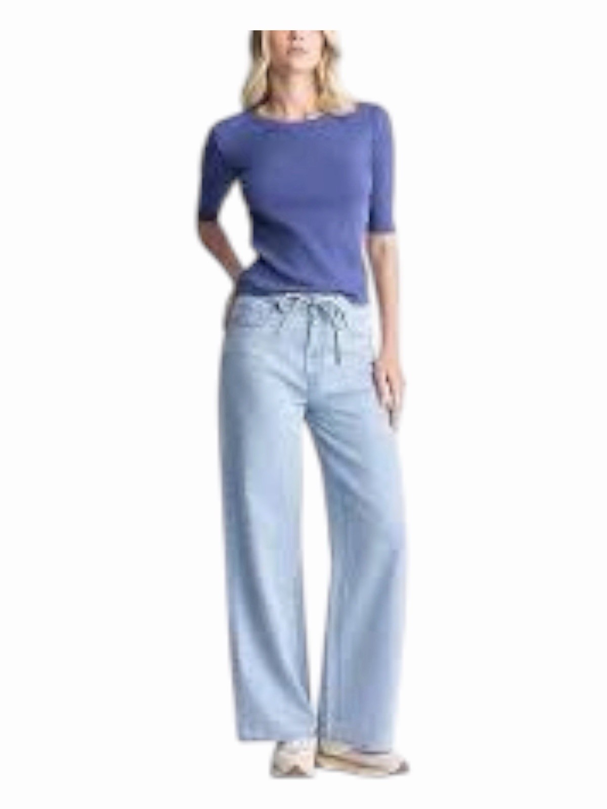 Buffalo Jeans Wide Leg Belted Jean Light Wash Blue Women’s Size 2 NWT