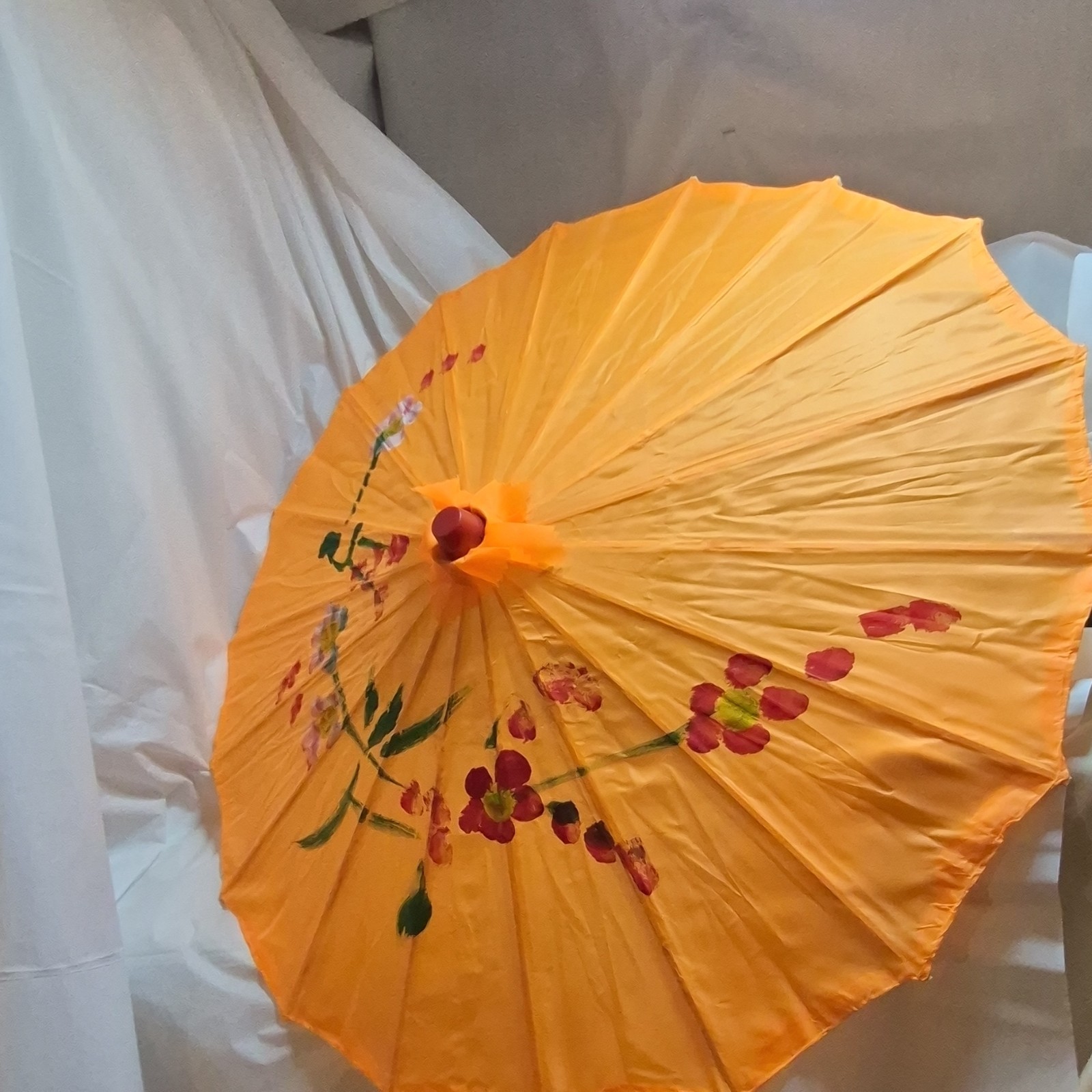 Orange Floral Pattern Fashion Umbrella Parasol for Women – Red Green White