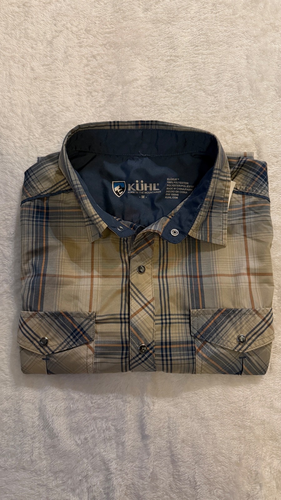 KÜHL Elüxur Men’s Medium Plaid Short Sleeve Outdoor Shirt
